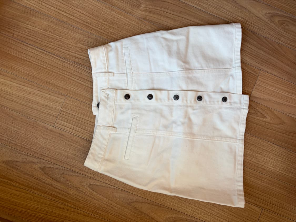 풀앤베어 화이트 데님 미니스커트 상품이미지1