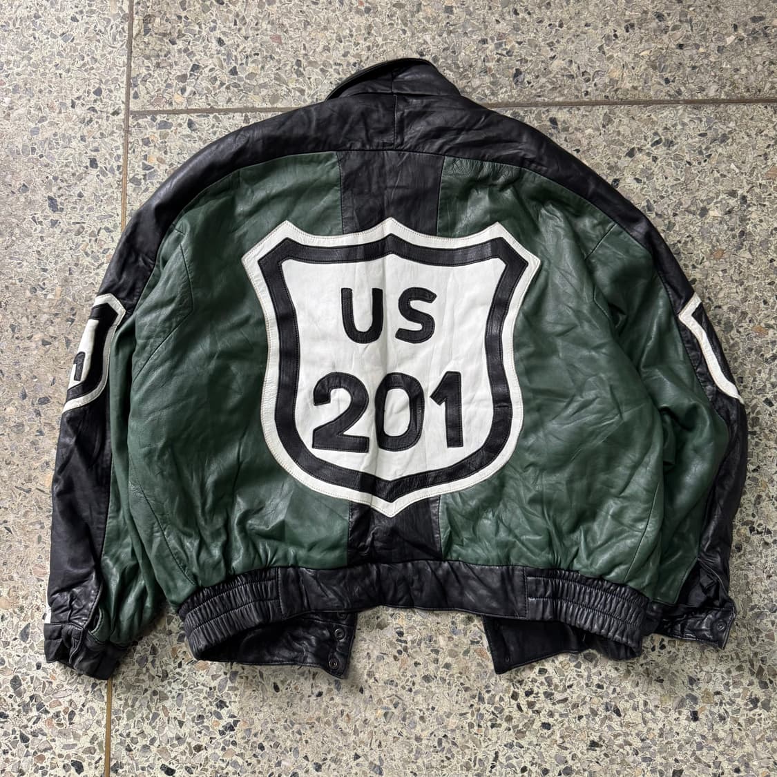 [M~L] 빈티지 Route US 201 양가죽 크롭 자켓 상품이미지4
