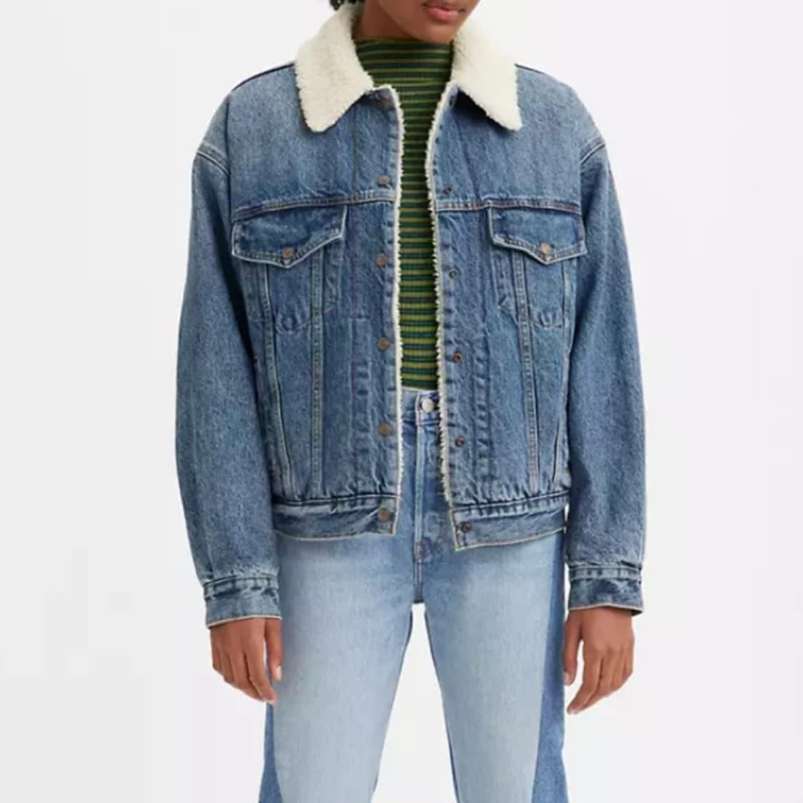 리바이스 우먼즈 데님 쉐르파 양털자켓 상품이미지2