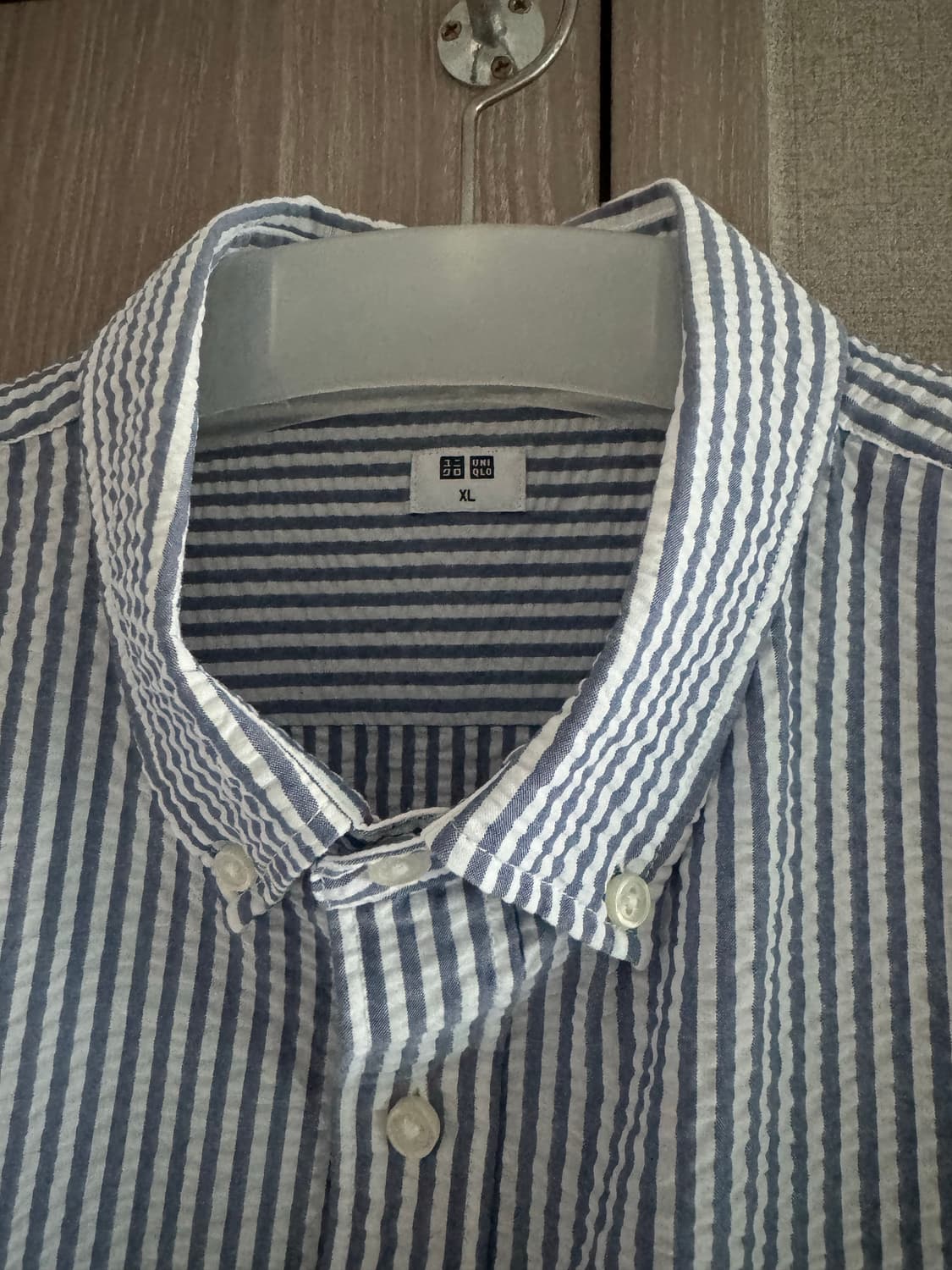 [Uniqlo] 유니클로 시어서커 버튼다운 반팔 셔츠 (XL) 상품이미지3