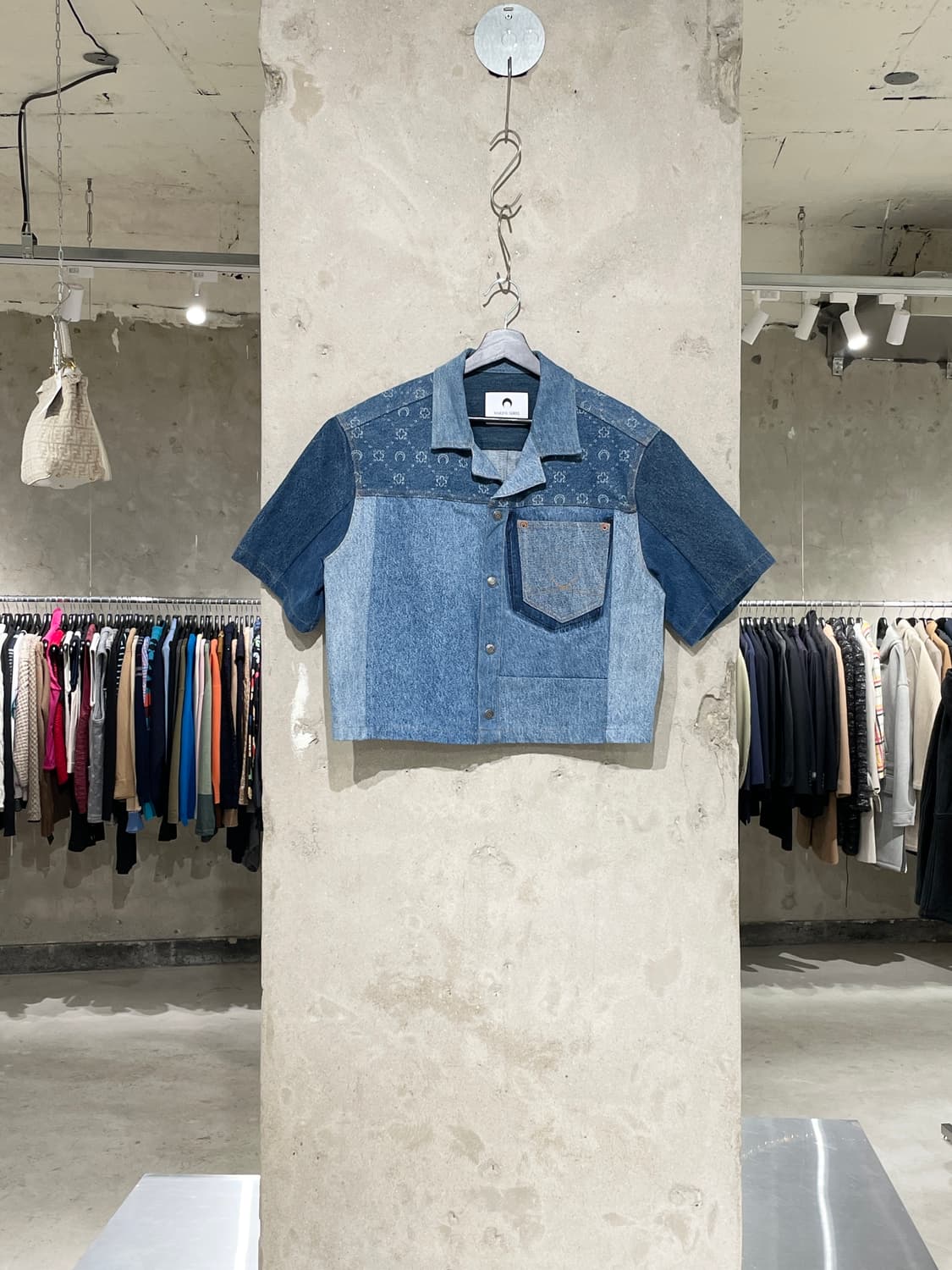 마린세르 톤 온 톤 스냅 버튼 데님 셔츠 상품이미지1