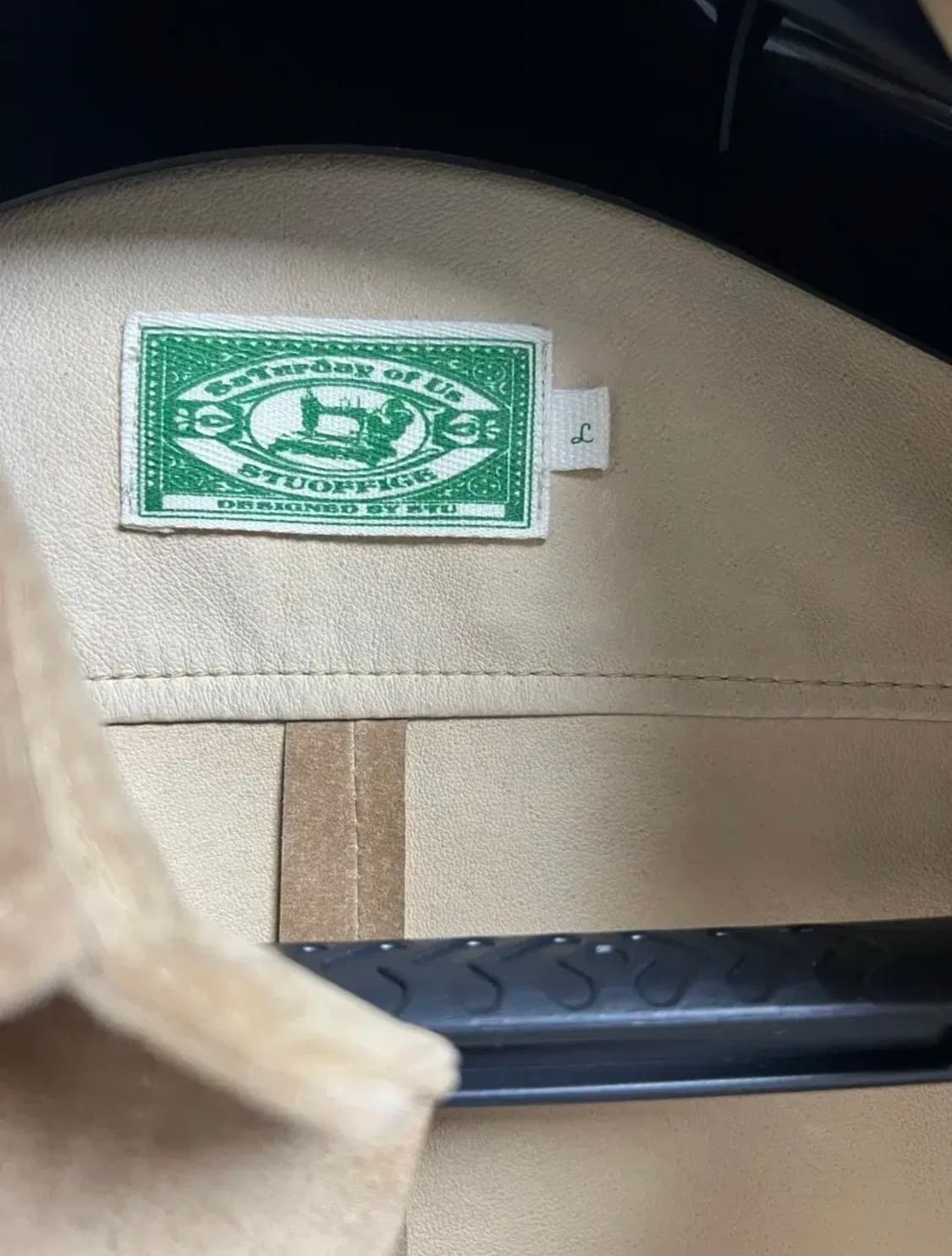 L) stu 레더 셔츠 카멜 상품이미지3