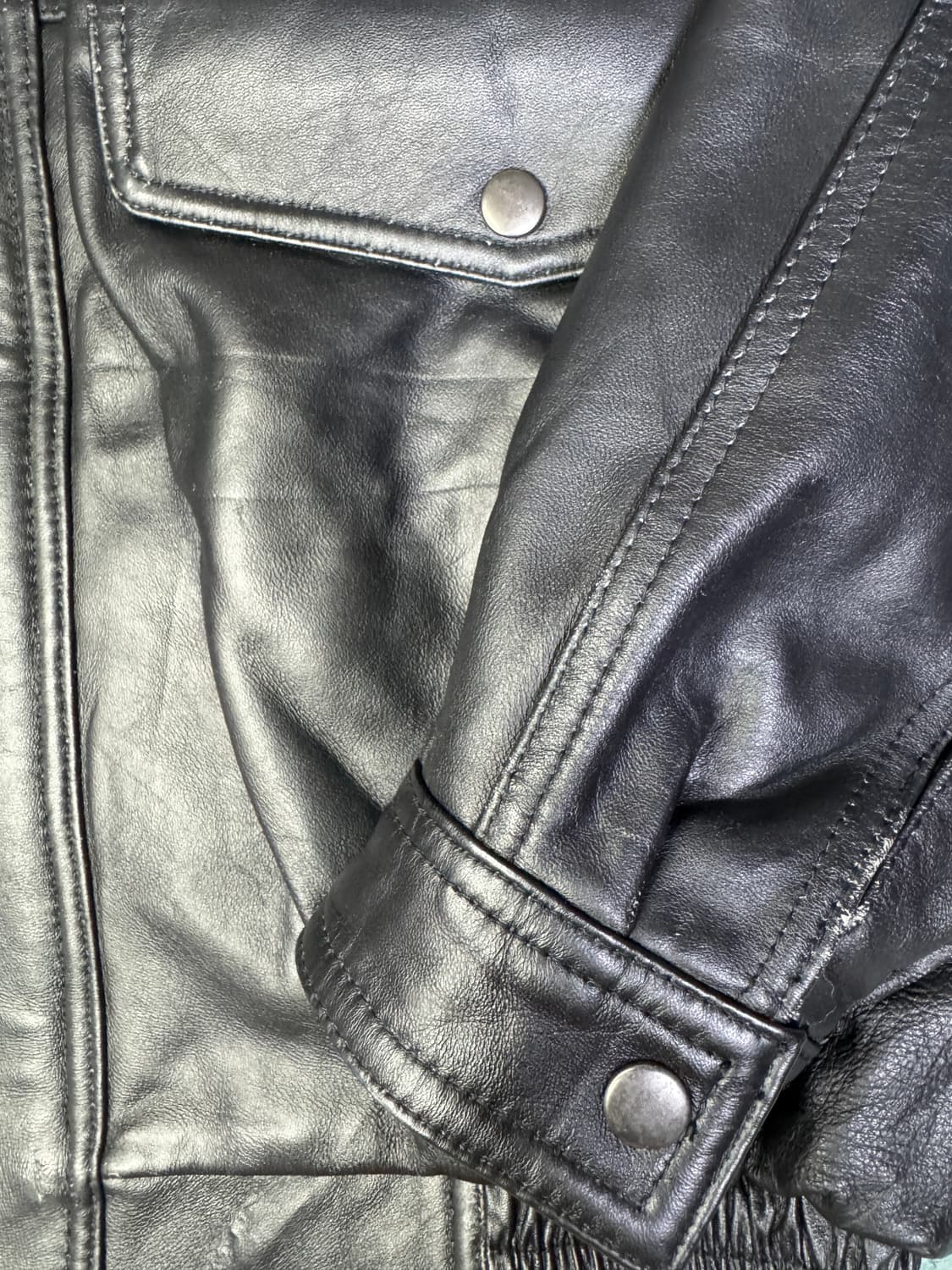 빈티지 양가죽 집업 봄버 자켓 LL 상품이미지7