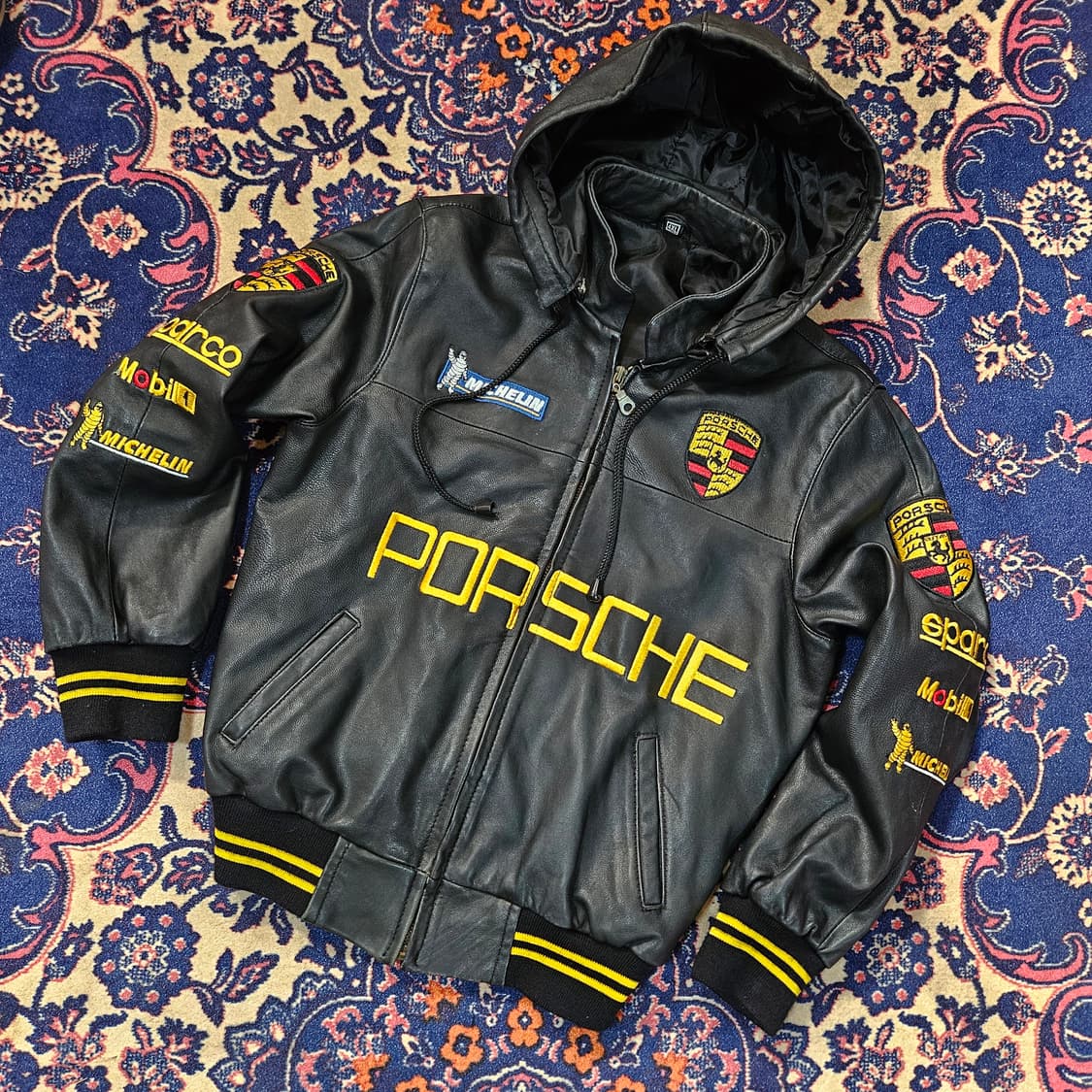 양가죽 포르쉐 패치드 양가죽 후드 자켓  상품이미지1