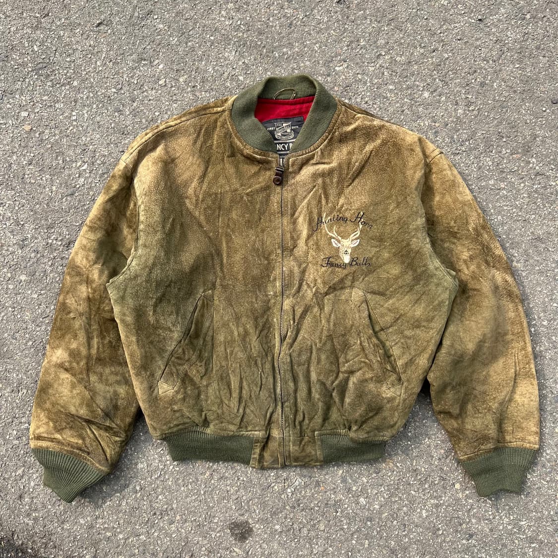 90‘s Fancy Ball 피그 스웨이드 레더 봄버 자켓 상품이미지2