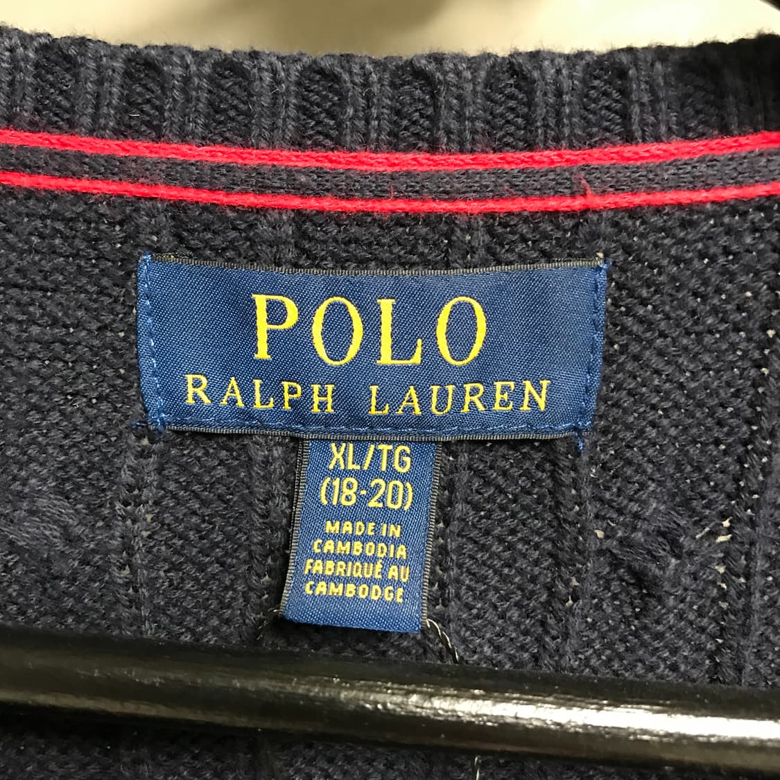폴로 랄프로렌 케이블 니트 네이비 XL18-20 상품이미지5