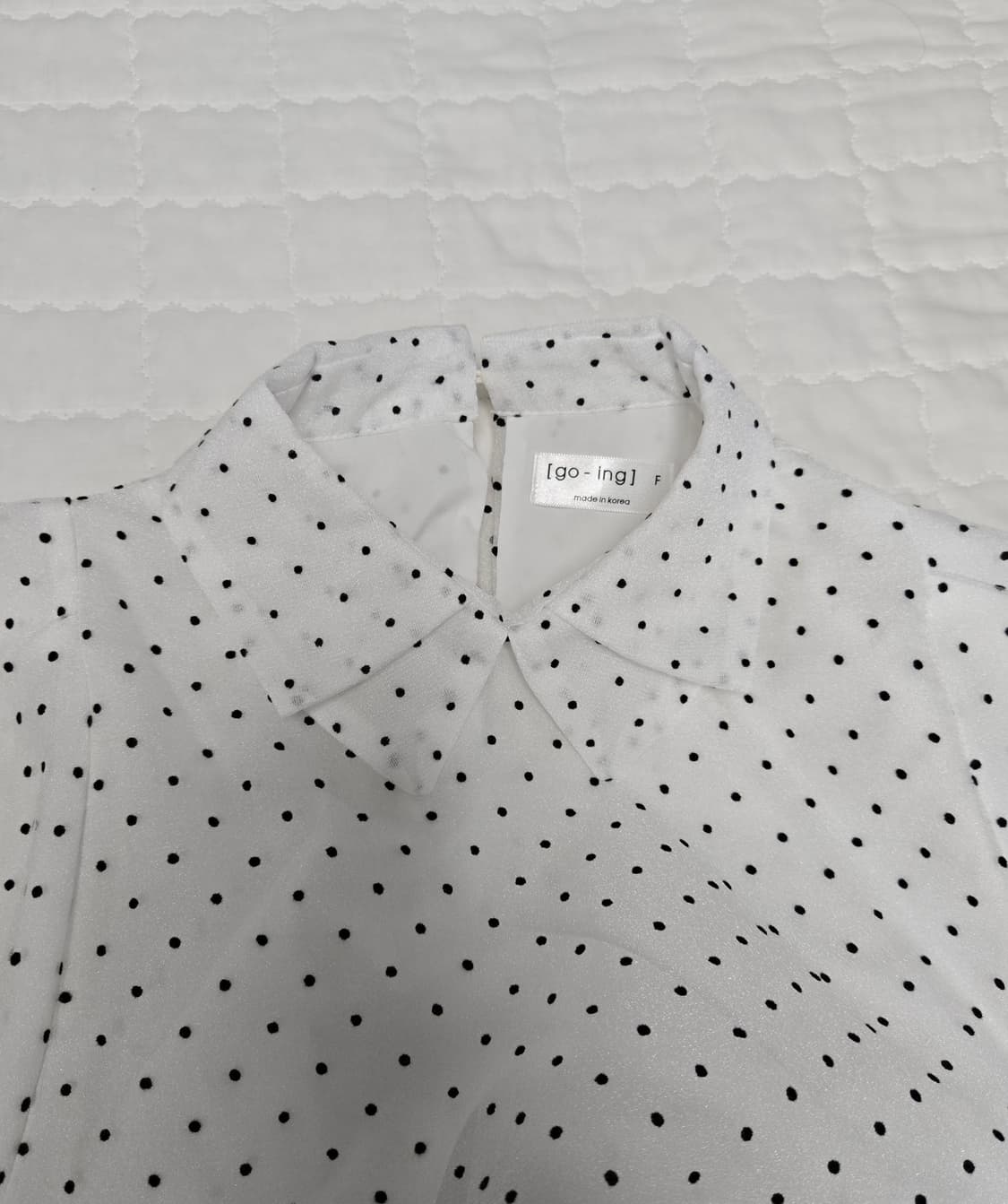 화이트 도트 셔츠 땡땡이 블라우스  상품이미지3
