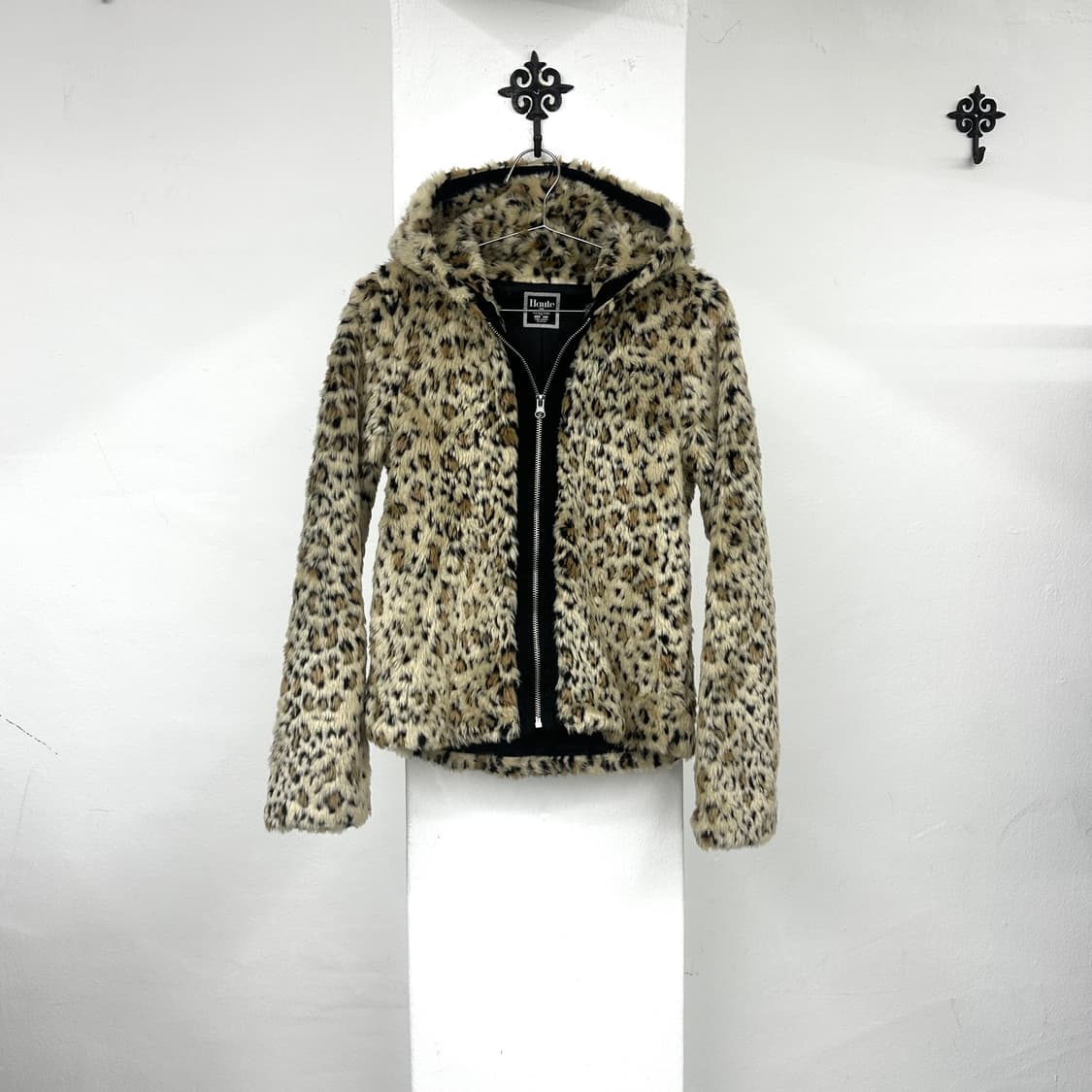 Leopard fur hood jacket 상품이미지1
