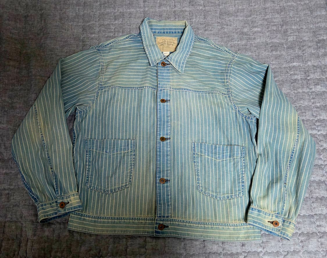 XL,105) rrl 인디고 스트라이프 데님자켓(허친스 엔지니어 자켓) 상품이미지2