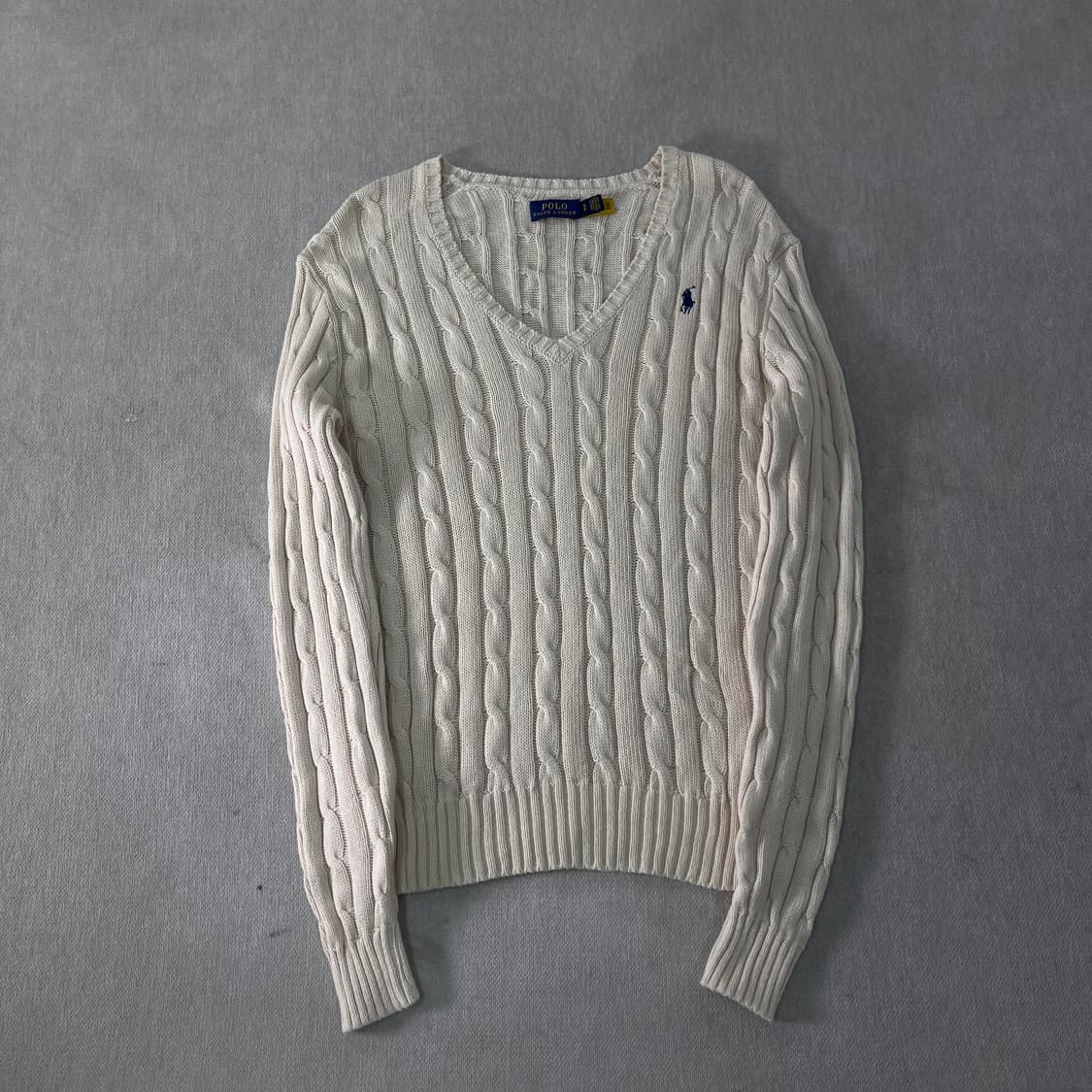 W 95 폴로랄프로렌 신형라벨 꽈배기 브이넥 니트 상품이미지1
