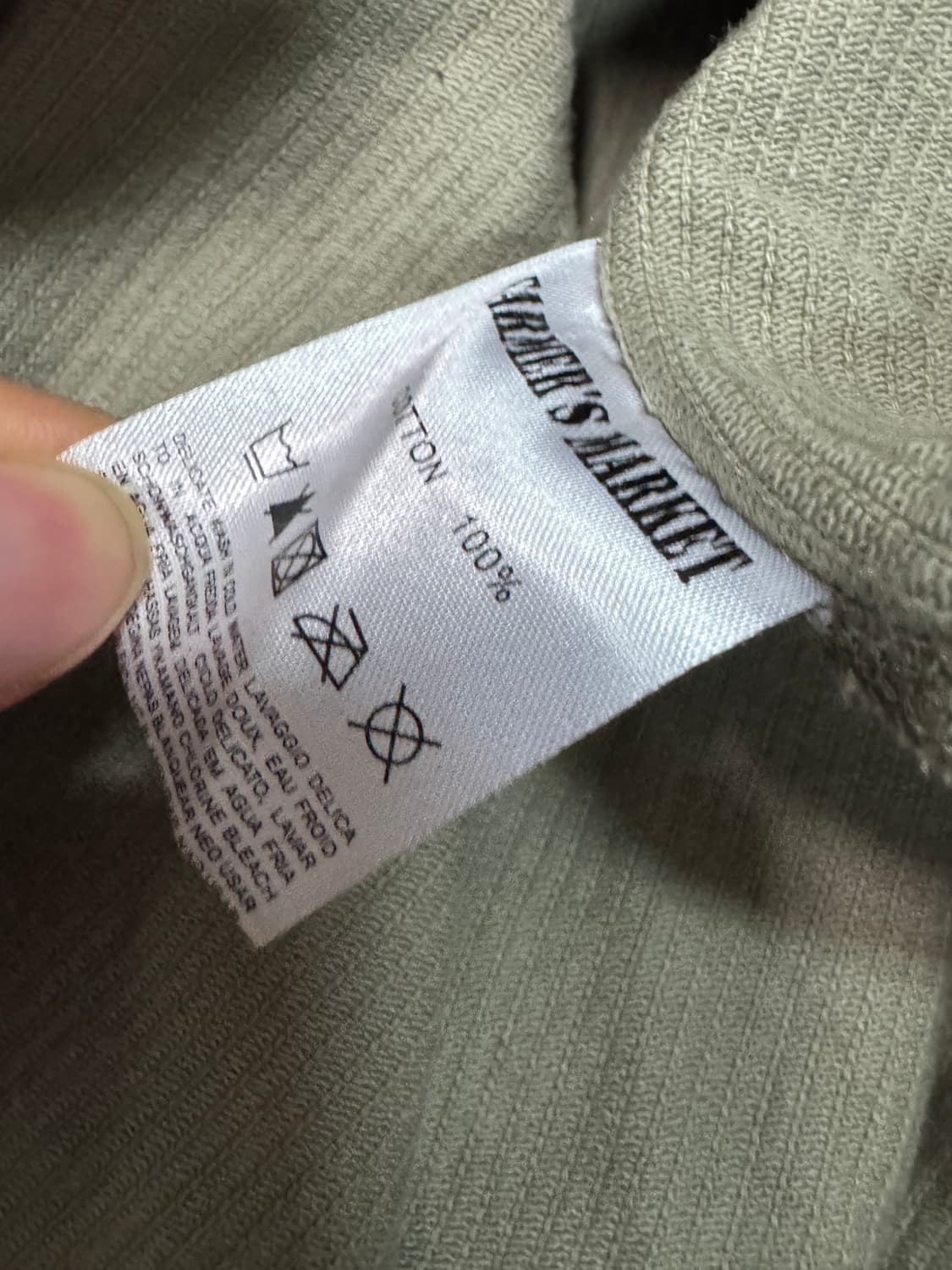 파머스마켓 코듀로이 빈티지 카키 오버핏 셔츠 2XL 상품이미지4