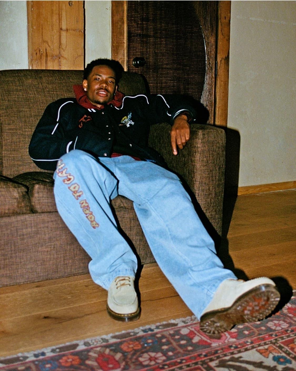 위캔더스 엔젤 레터링 자수 밴딩 데님팬츠 L size 상품이미지2