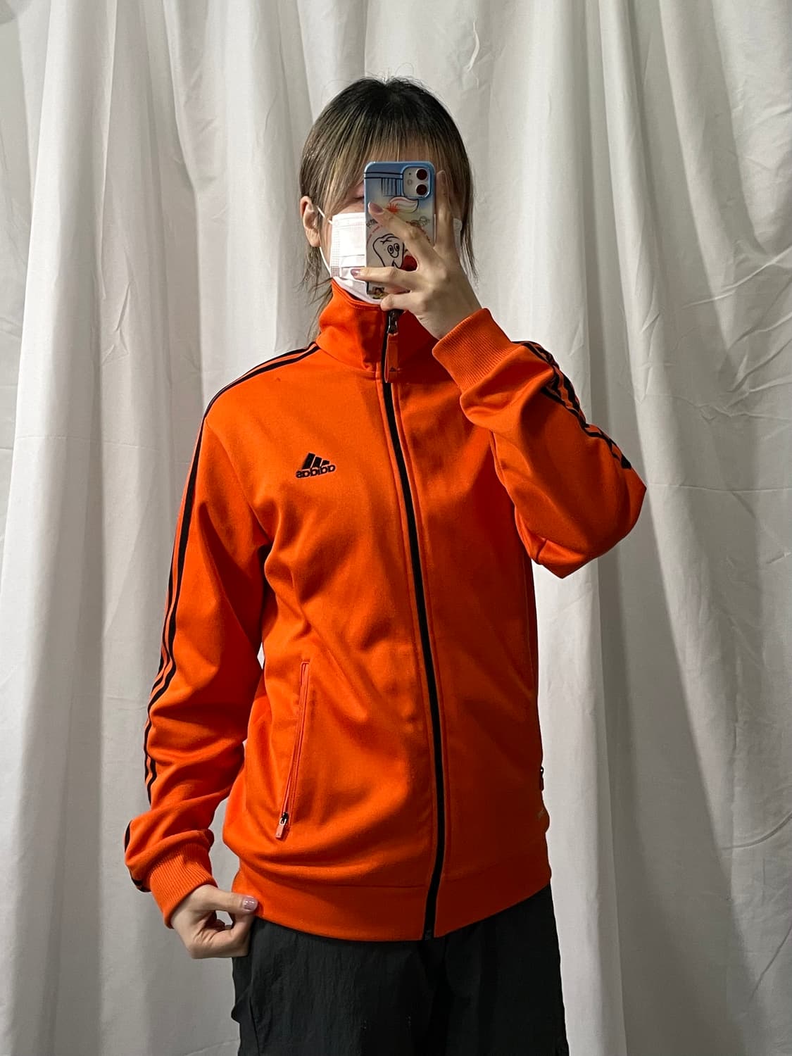 아디다스 주황색 삼선 져지 M 상품이미지1