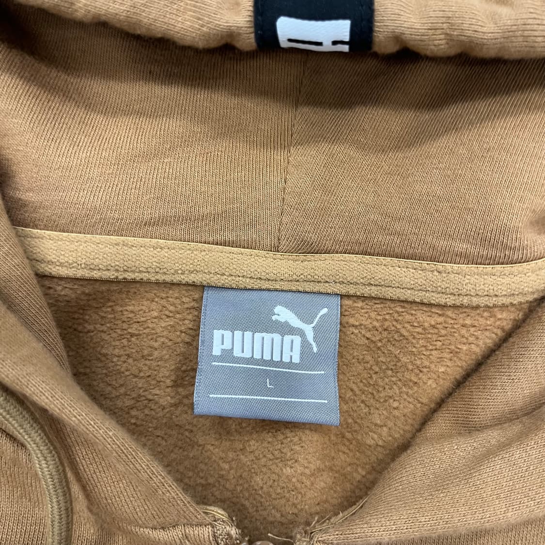 L 푸마 로고 후드집업 브라운 상품이미지5