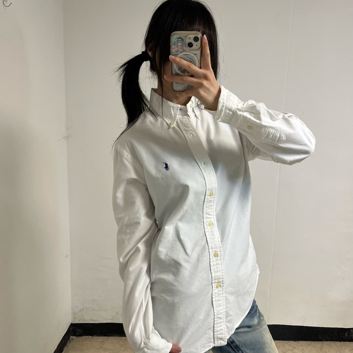 Polo Ralph Lauren Navy Pony White Shirt 상품이미지2