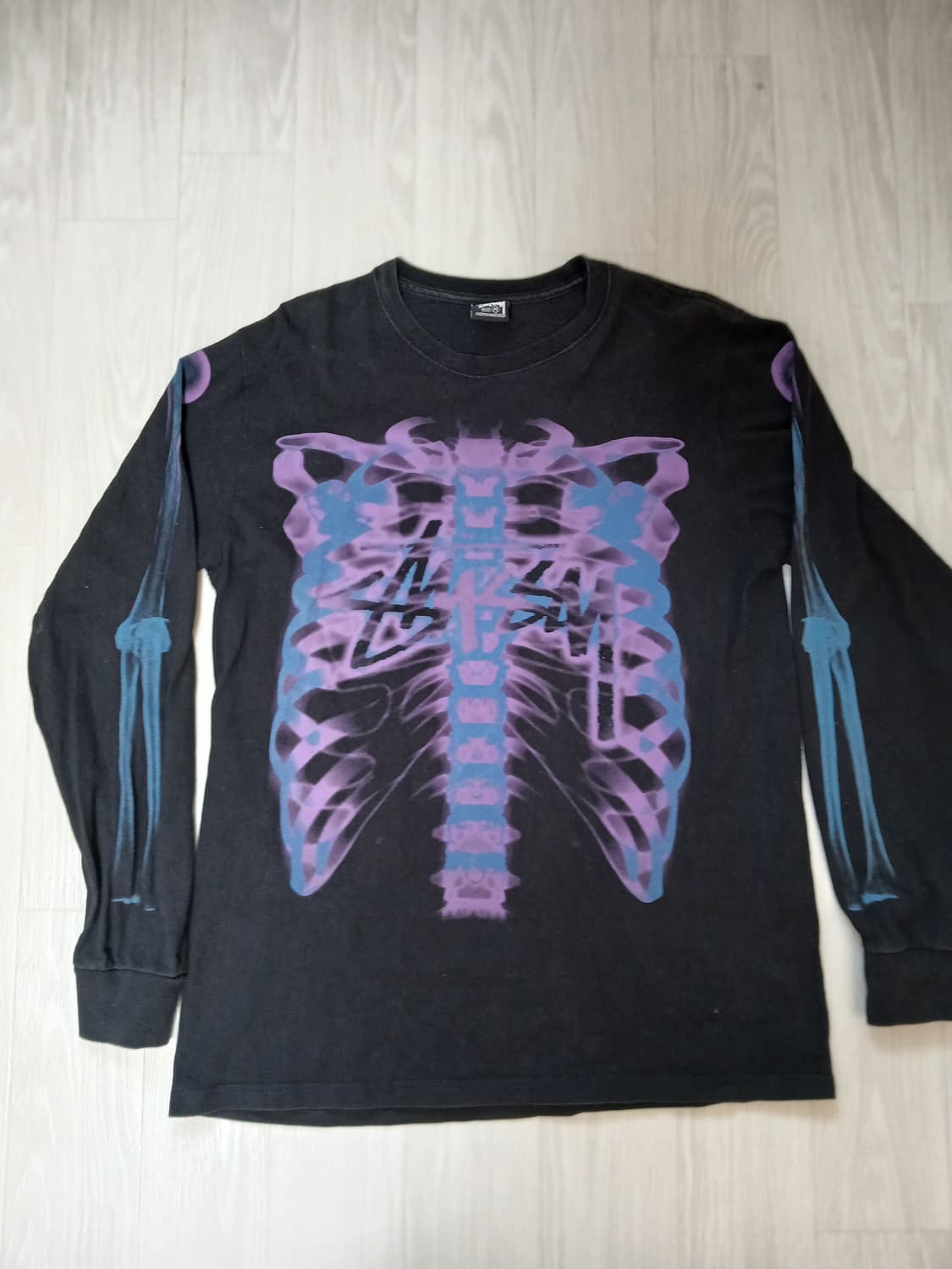 스투시 립 케이지 롱슬리브 티셔츠 블랙 상품이미지1