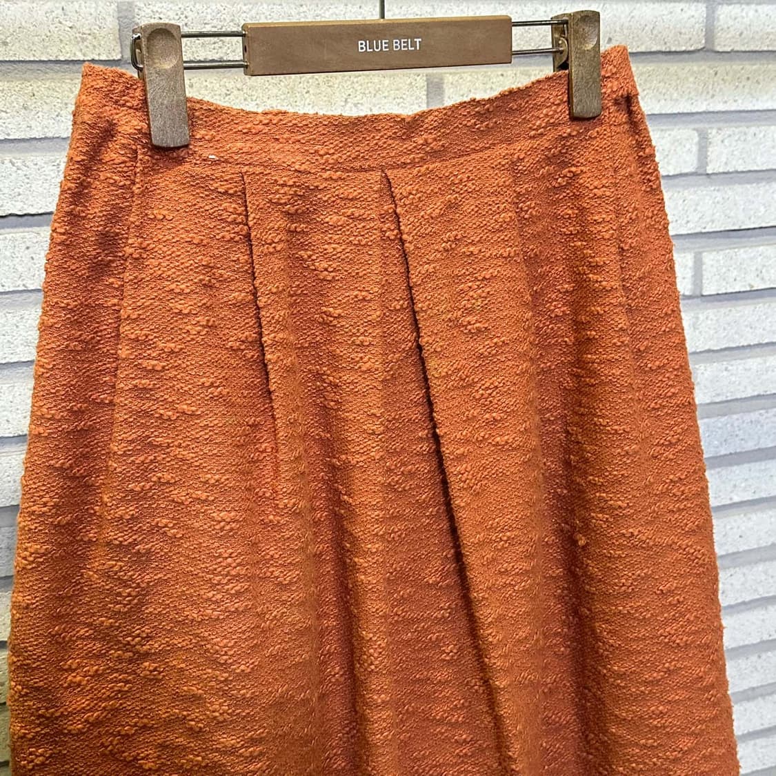 JPN VINTAGE 롱 스커트 플레어 핏 핀턱 부클 디테일 오렌지 상품이미지4