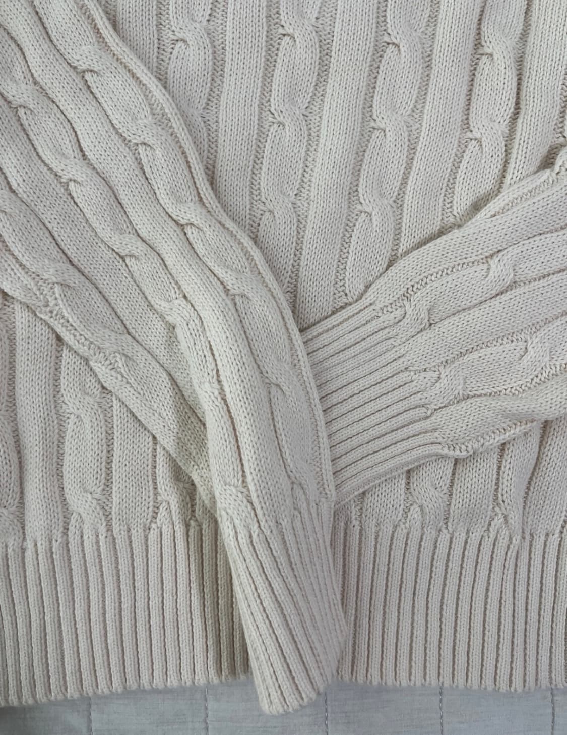 폴로 캐이블 브이넥 니트 M 상품이미지4