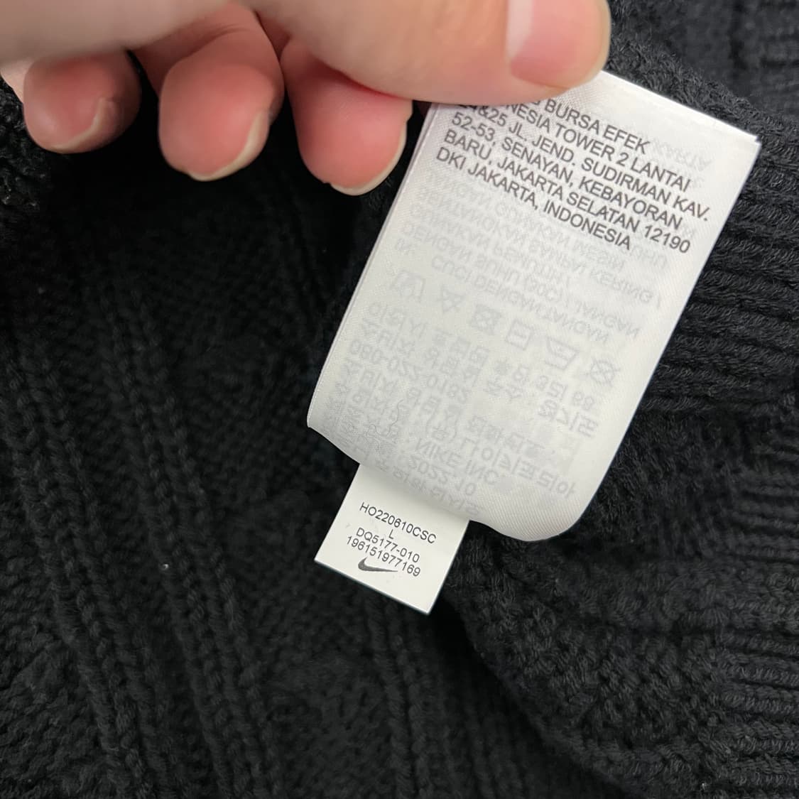 나이키 스우시 케이블 스웨터 니트 블랙 상품이미지6