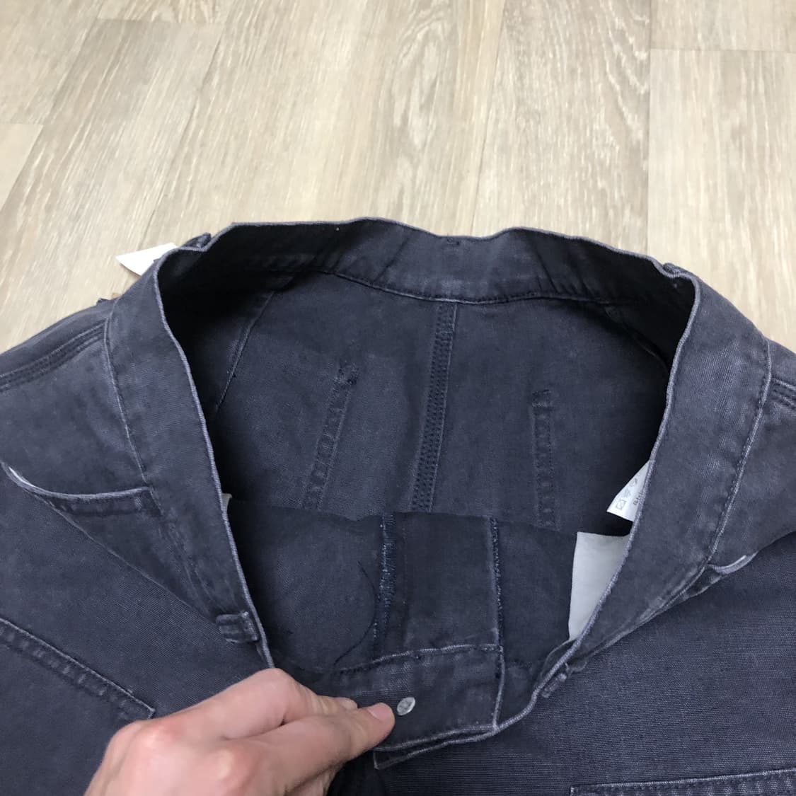 (34) 새상품 아웃스탠딩 캔버스 카펜터 더블니 쇼츠 반바지 차콜 상품이미지5