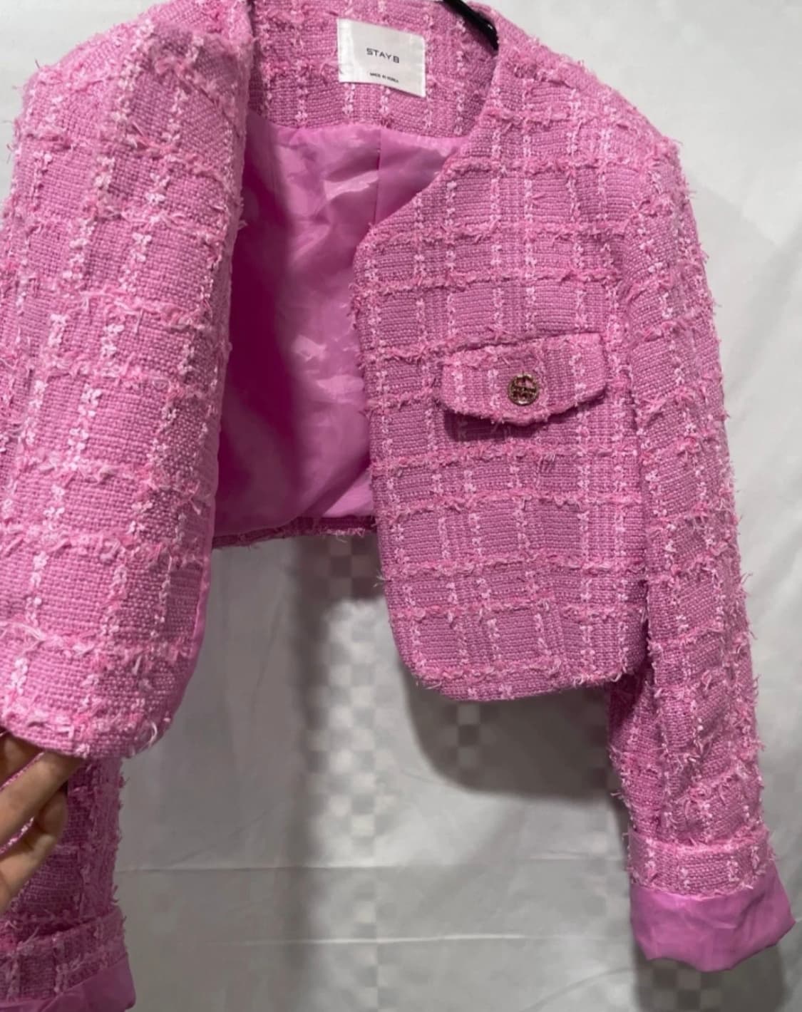 트위드자켓 숏자켓 크롭자켓:) 숏코트 하객룩 오피스룩 데이트룩 연망룩 상품이미지4