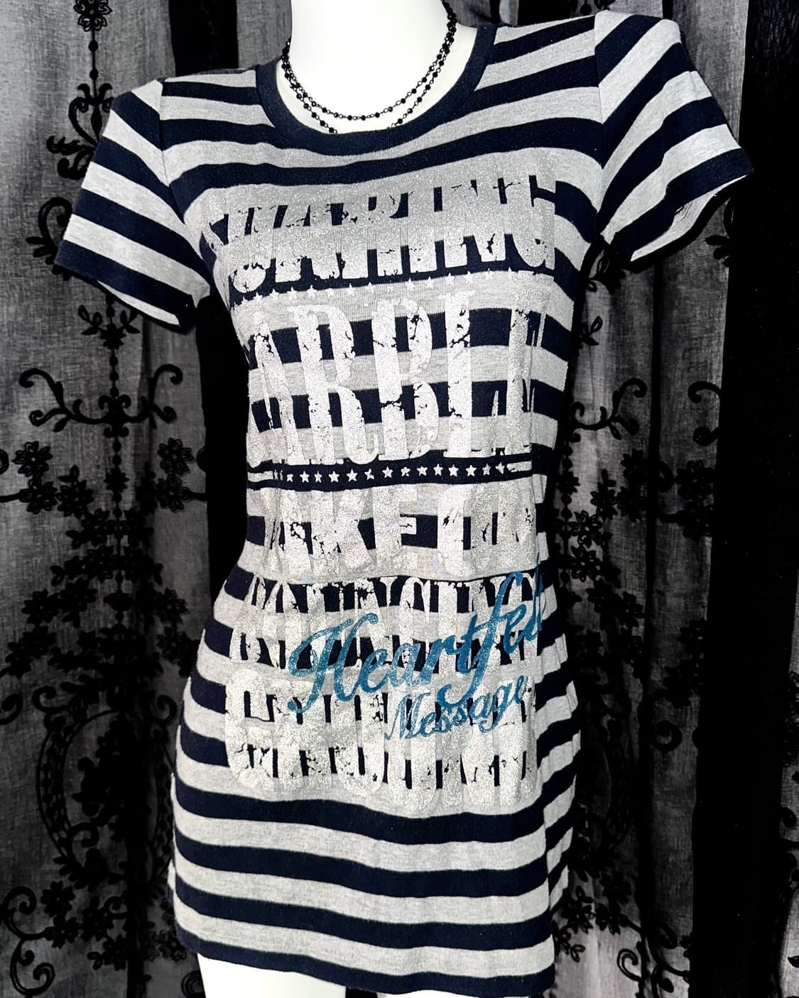 striped graphic long t-shirt 상품이미지2
