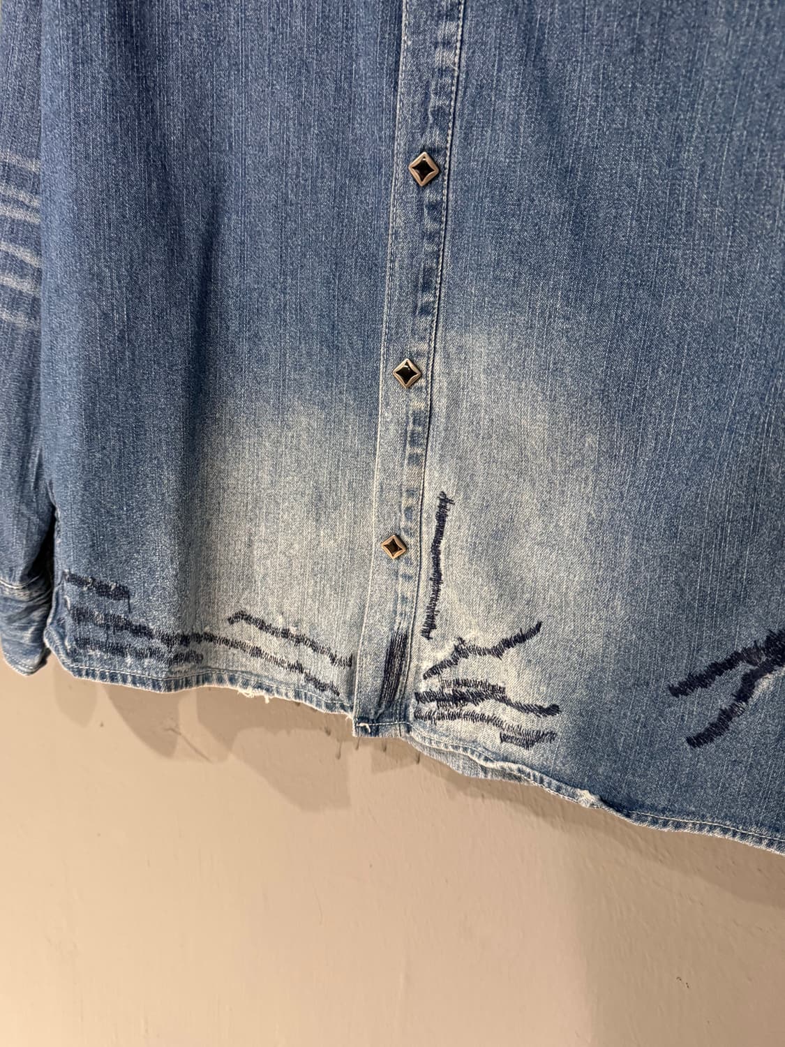 로우박스 그런지 웨스턴 데님셔츠  상품이미지9