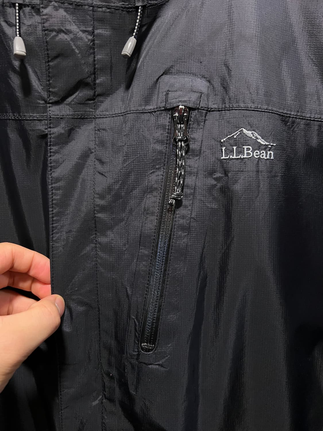 [2XL]L.L.Bean 엘엘빈 플리스 라이닝 블랙 나일론 윈드 브레이커 상품이미지3