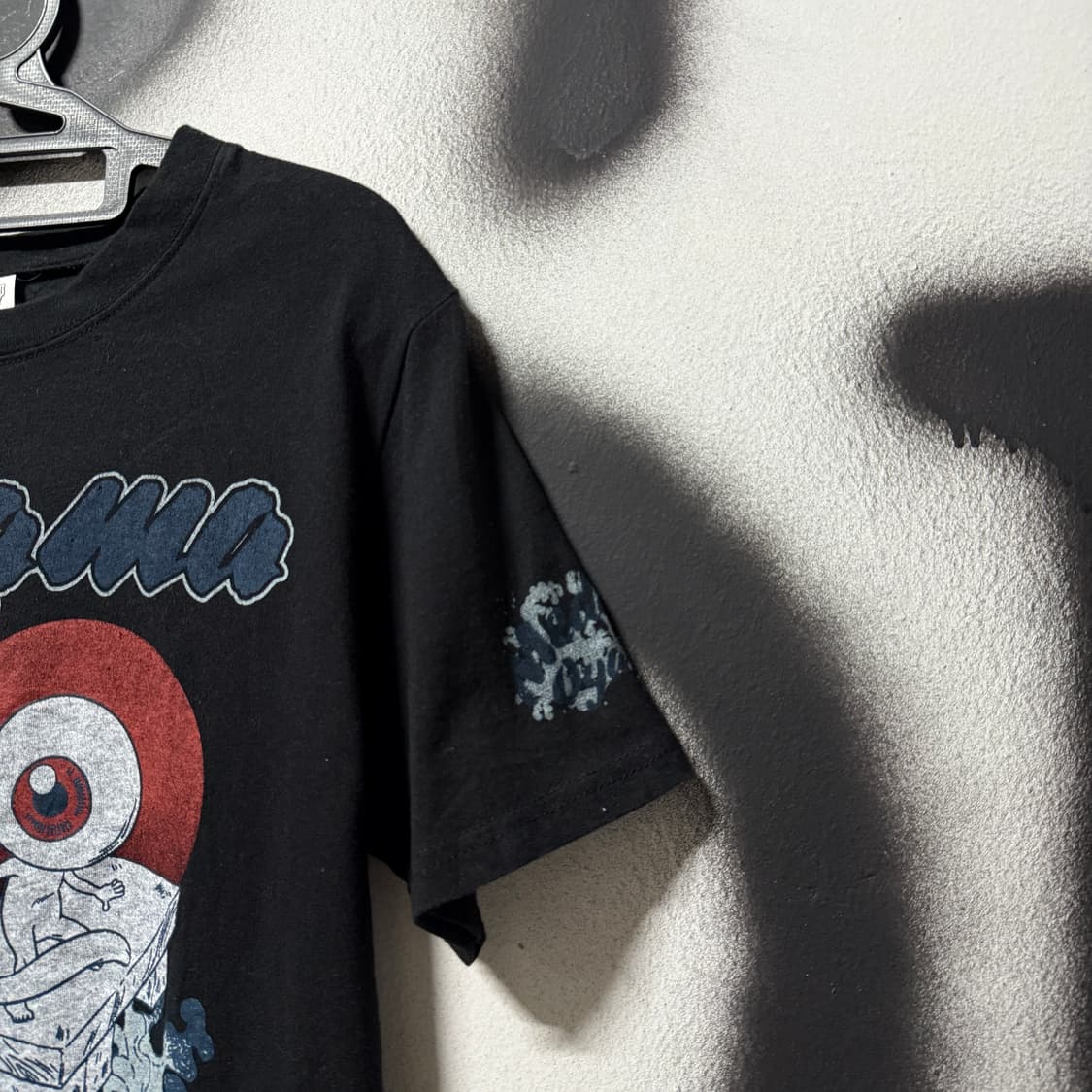 VTG 빈티지 재패니즈 오리엔탈 락 고스 펑크 프린팅 반팔 티셔츠 상품이미지4