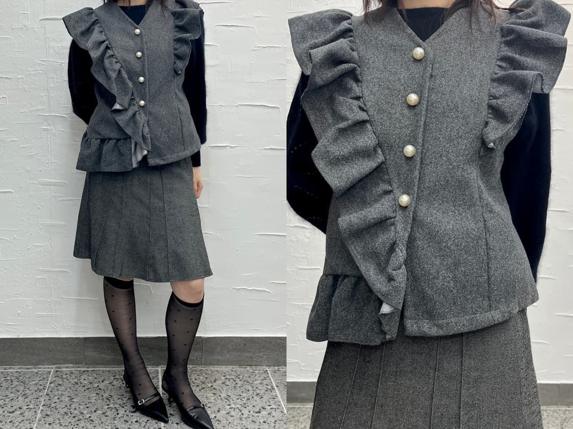 frill wool vest 상품이미지1