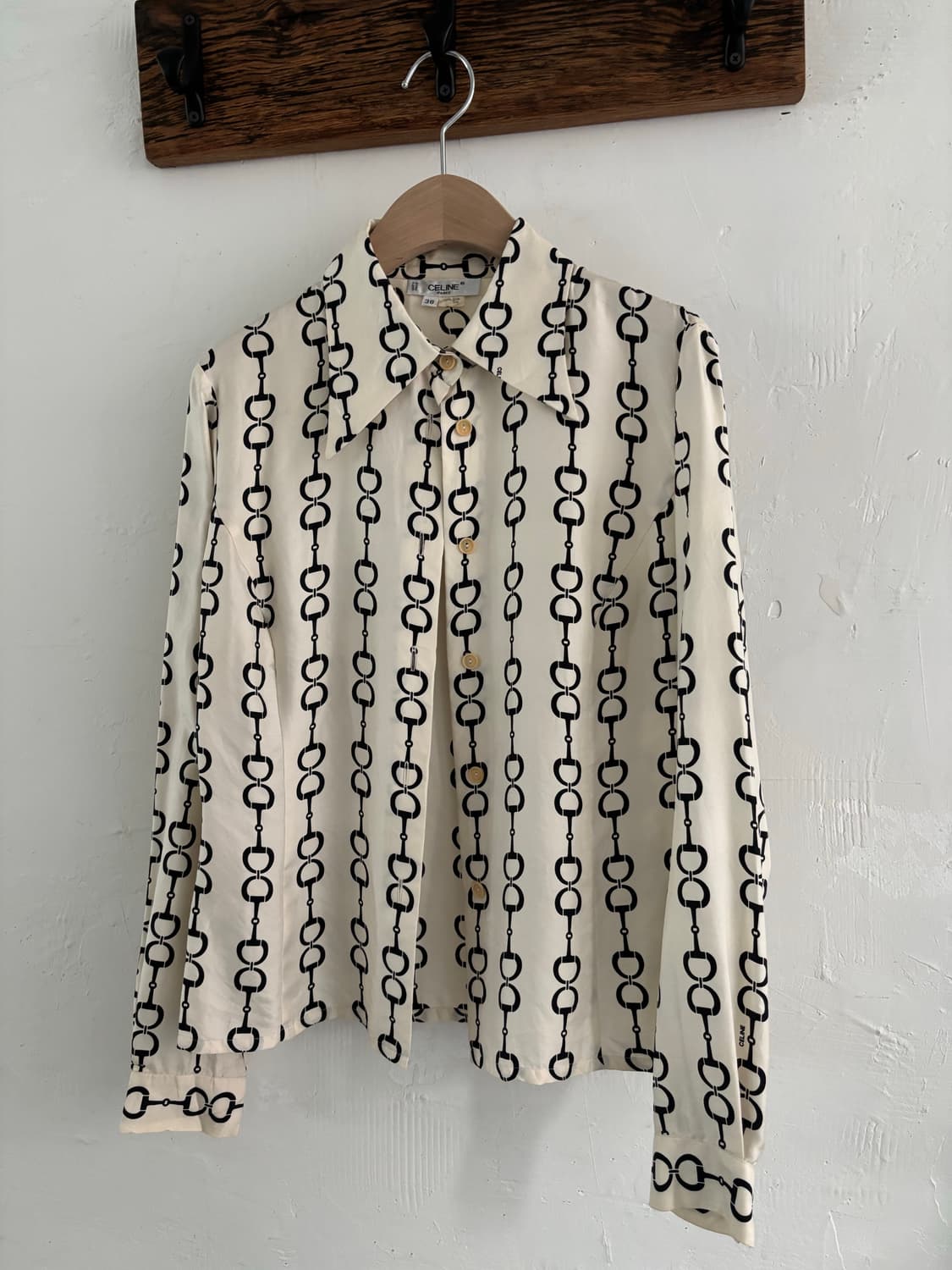 Celine 올드 셀린느 체인 패턴 블라우스 상품이미지4