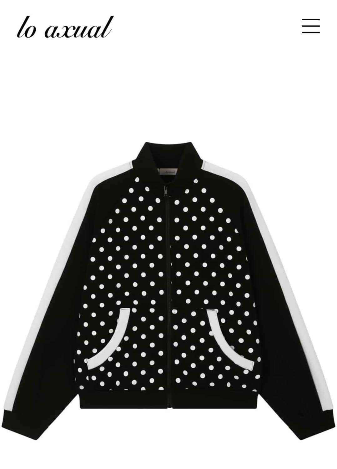 로액슈얼 도트 집업 블랙 상품이미지1