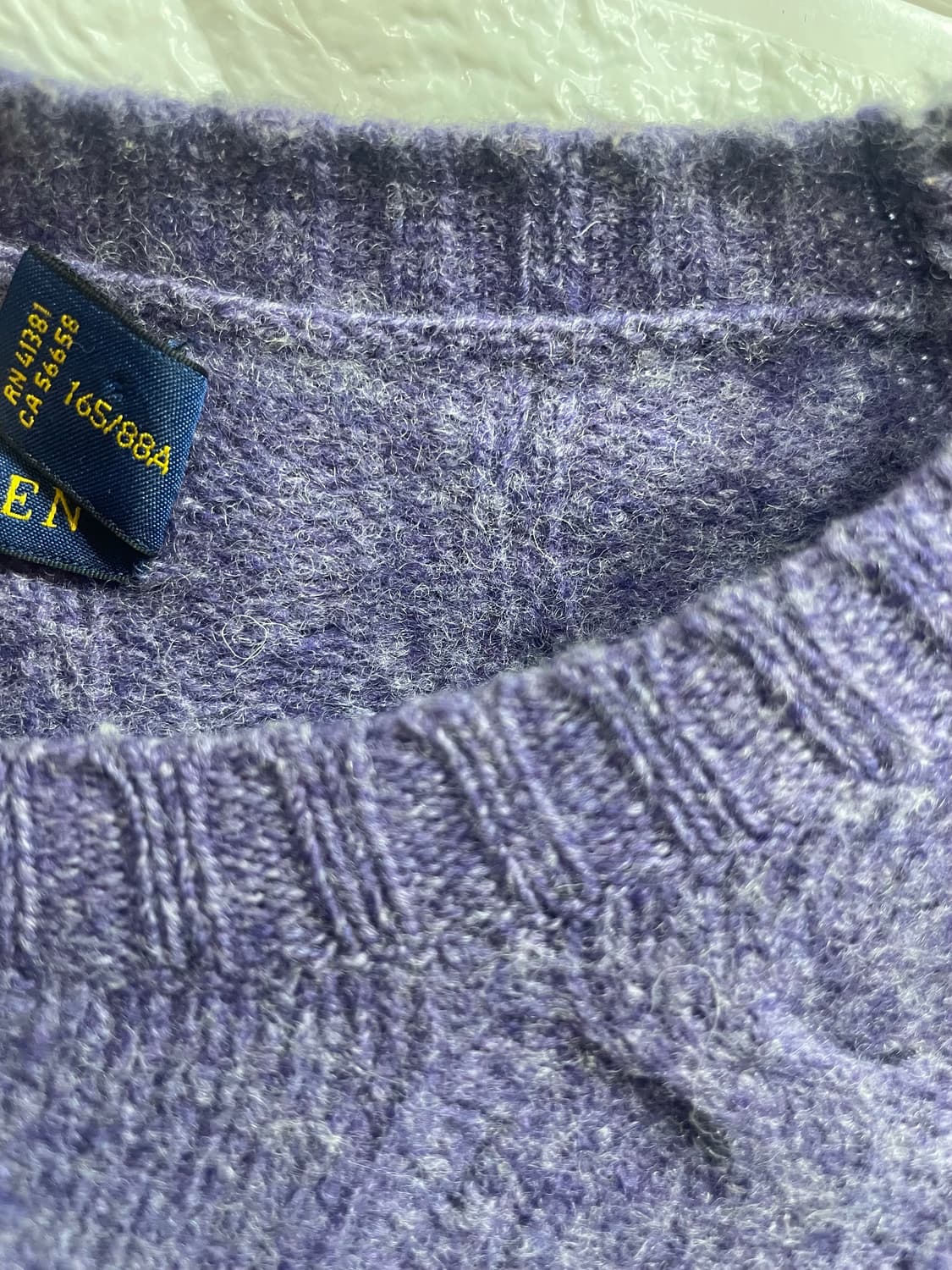 정품 폴로랄프로렌 케이블니트 XS 울100꽈배기니트:) 상품이미지4