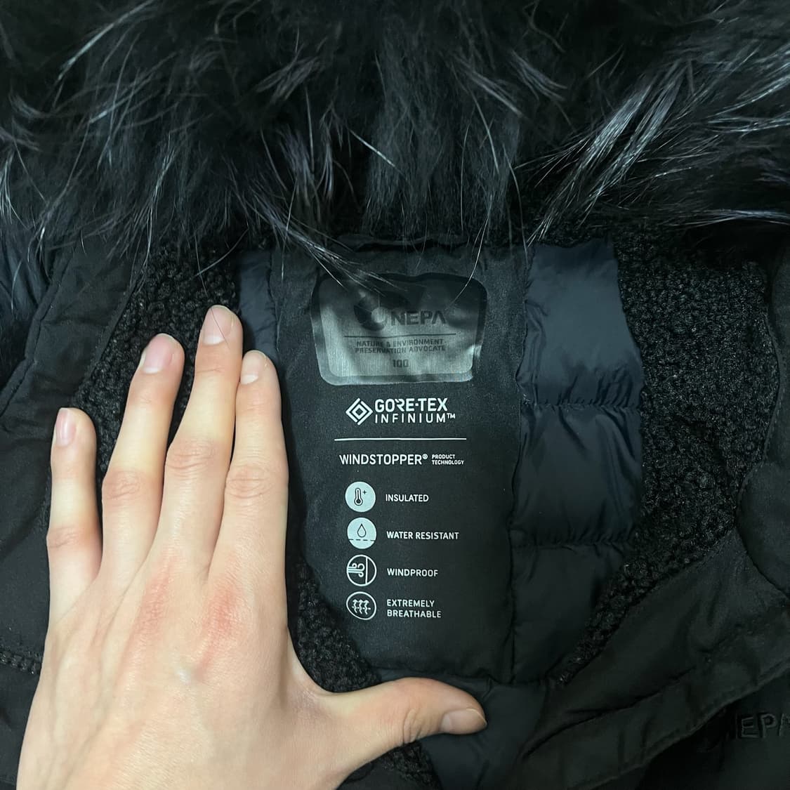 안유진 패딩 네파 여성 구스다운 고어텍스 아르테 롱패딩 L/100  상품이미지5