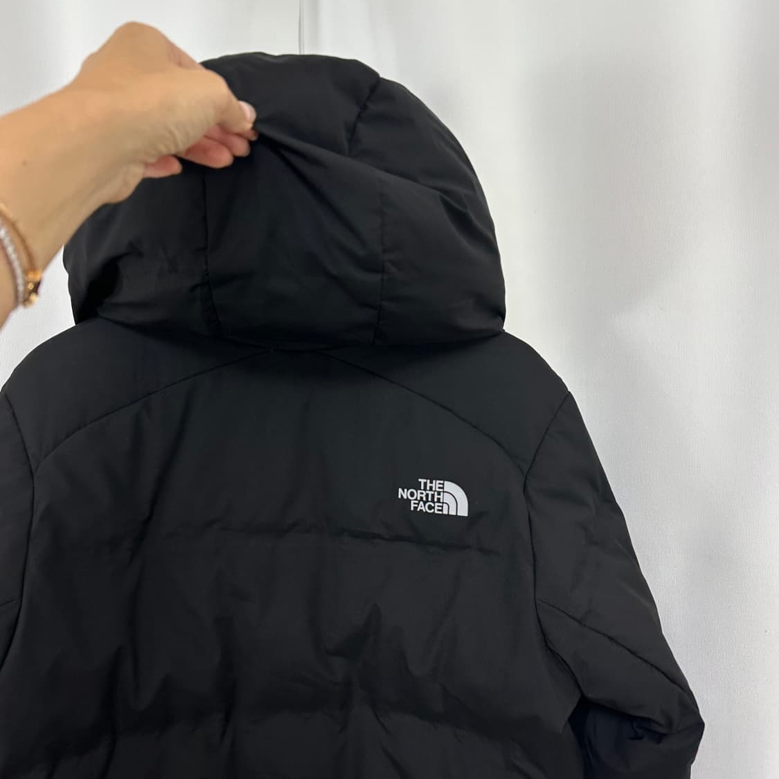  노스페이스 남자 후드 패딩 검정 새것과같아요 95  M 상품이미지6