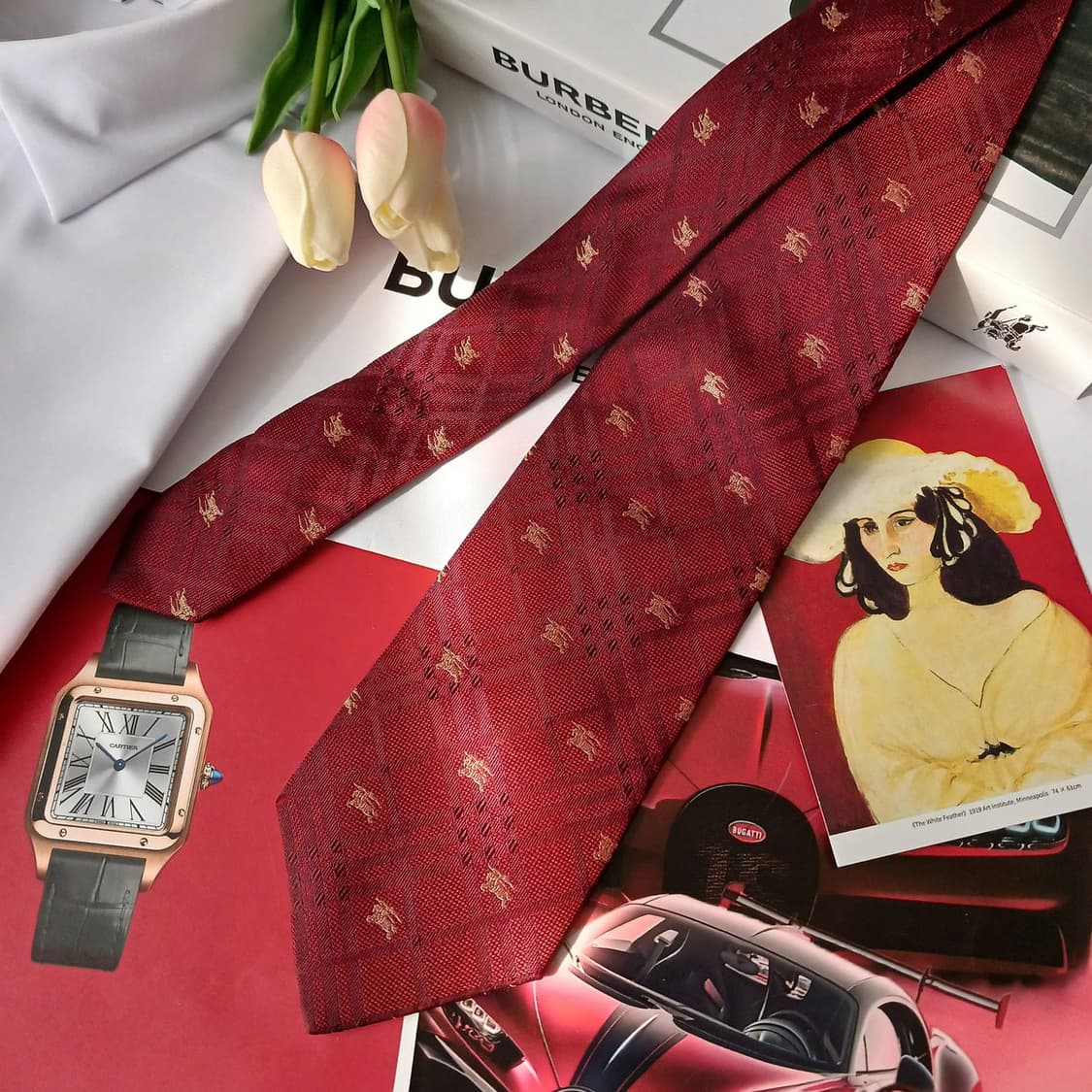 버버리 실크 기마사 자수 로고 넥타이 9.4cm A등급 A18896
 상품이미지3