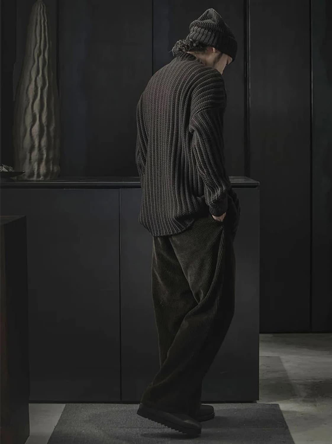 CASEY CASEY 케이시 케이시 크루넥 오픈립 스웨터 브라운 M사이즈 상품이미지6