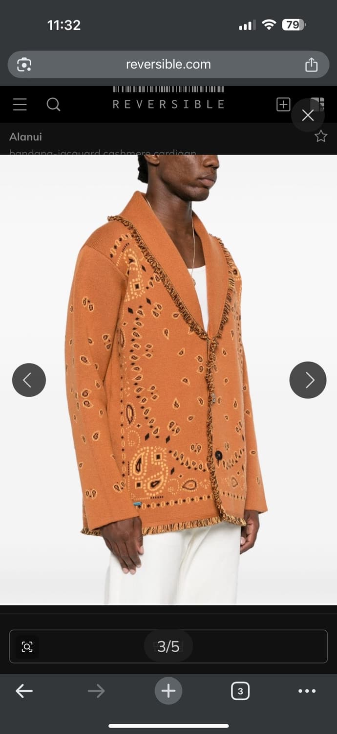 ALANUI 반다나 캐시미어 가디건 오렌지 상품이미지3