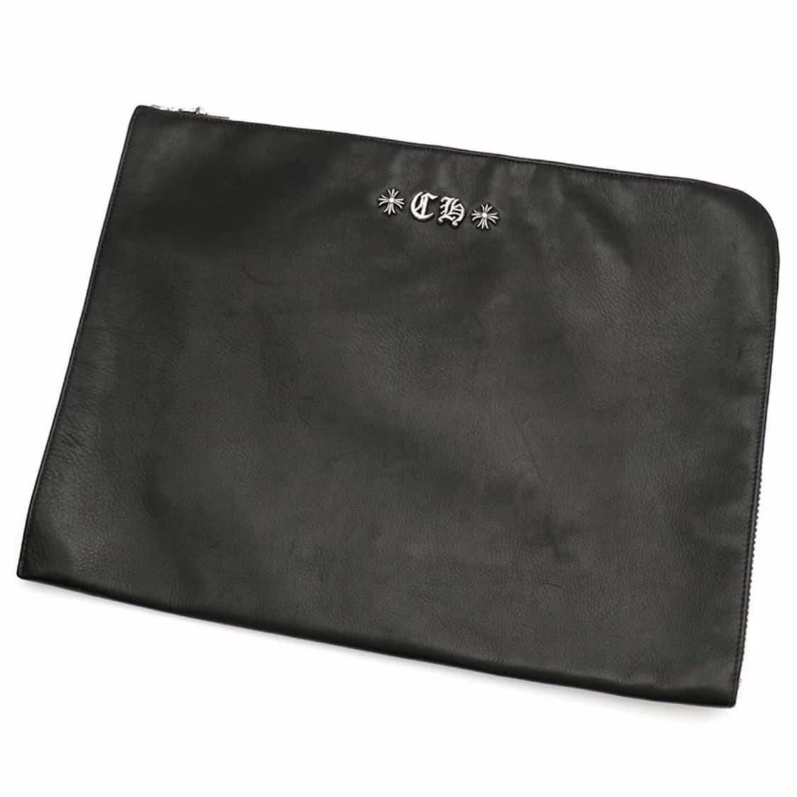 크롬하츠 블랙 레더 CH 클러치백 XL 사이즈 상품이미지1
