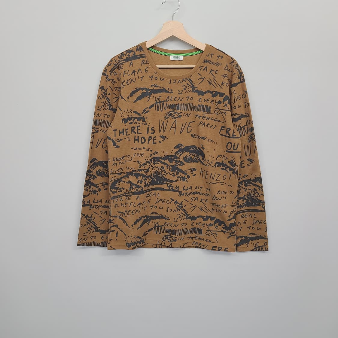 [정품] 겐조 일본한정 웨이브 그래픽 레터링 긴팔 니트 스웻셔츠 L 상품이미지2