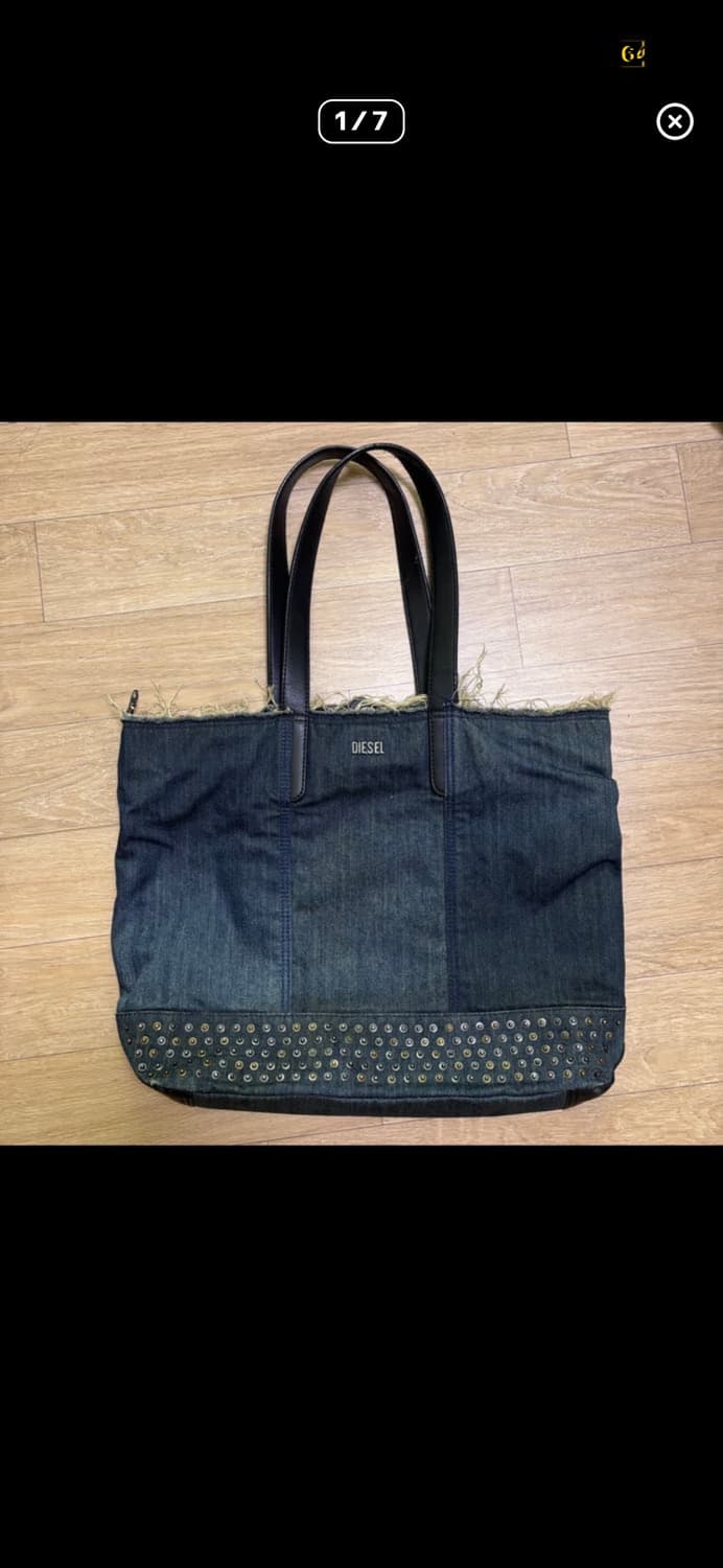 디젤 빈티지 진청 데님 토트백 상품이미지1