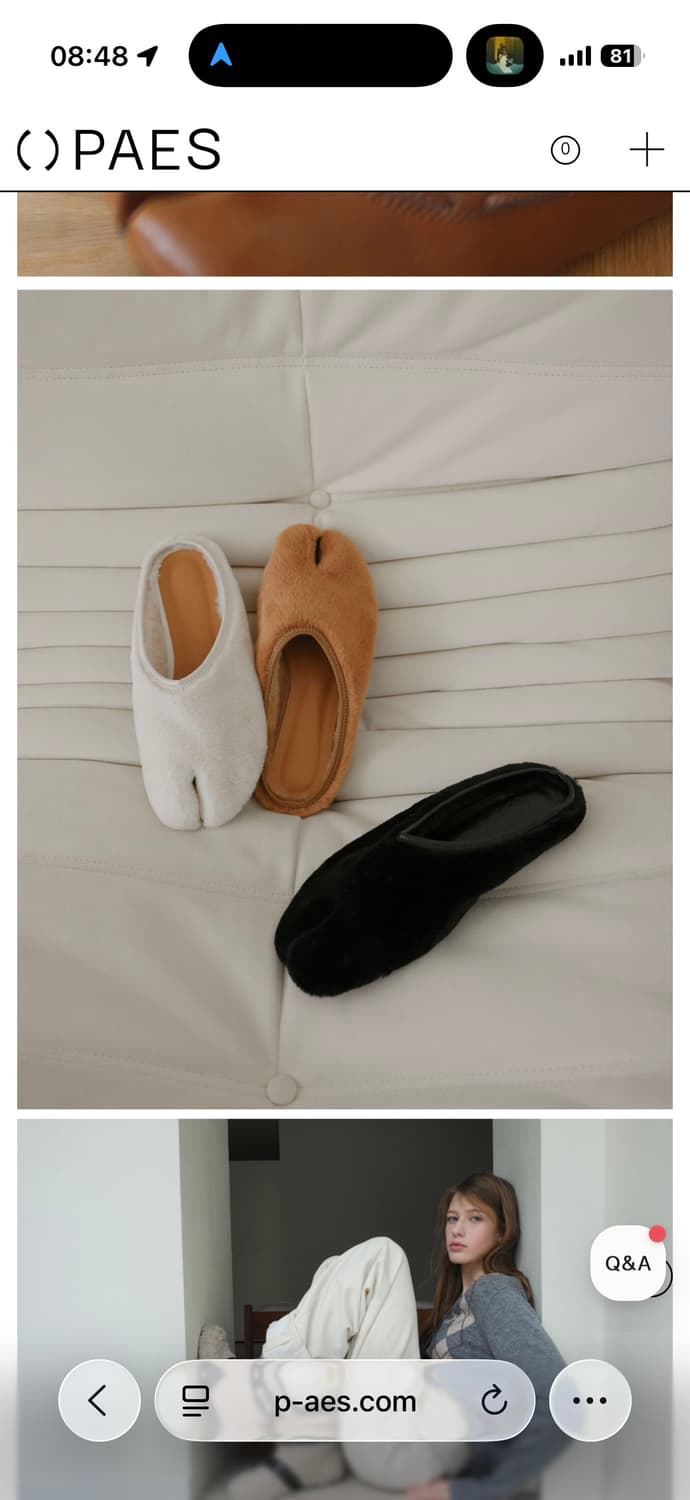 PAES Round Fur Low Mule / Black 상품이미지3