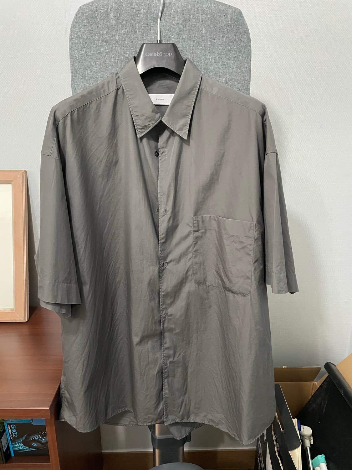 그라프페이퍼 반팔 셔츠 F 그레이 상품이미지1