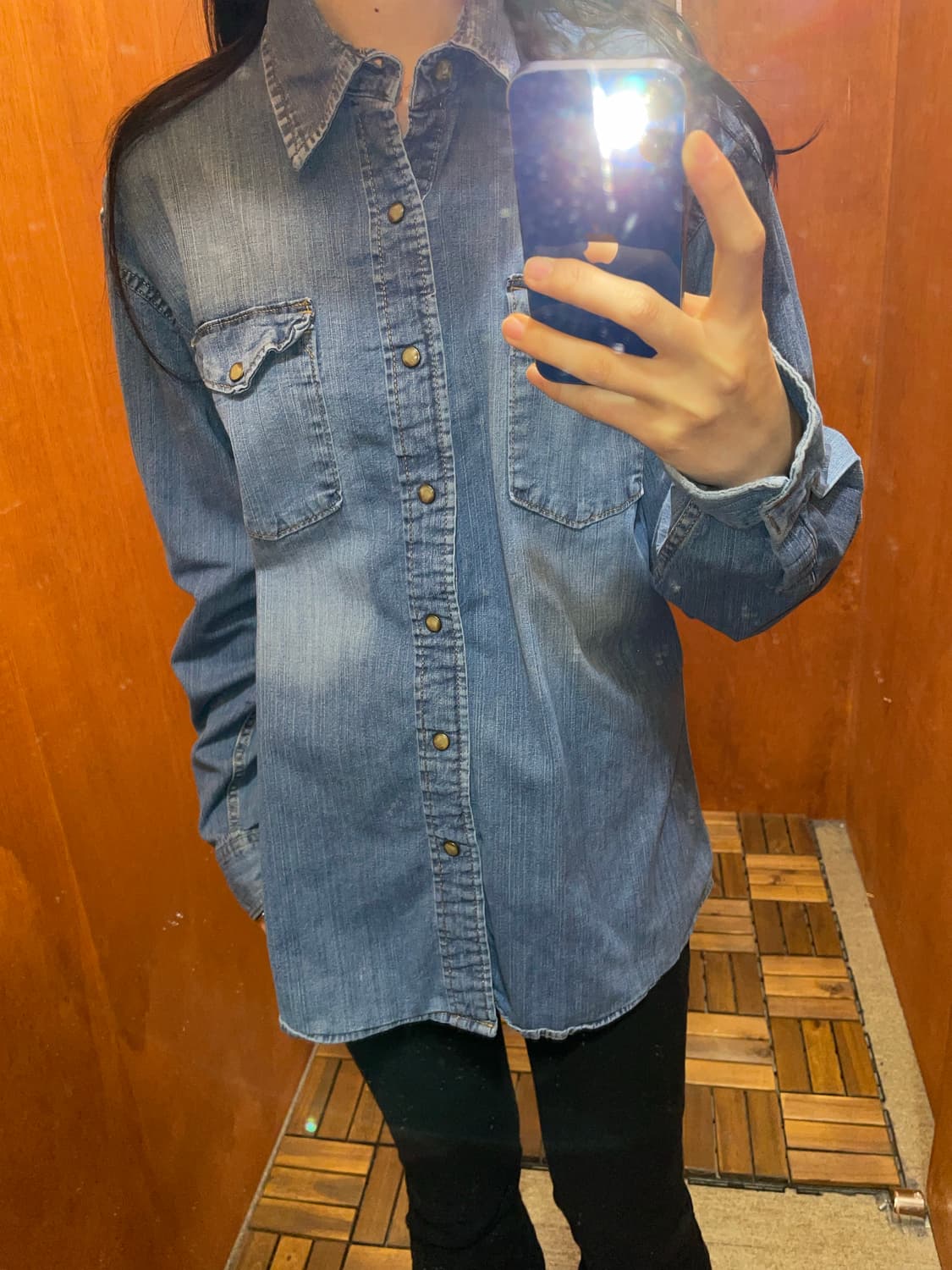 (L) Wrangler 랭글러 코튼 데님 셔츠 상품이미지2