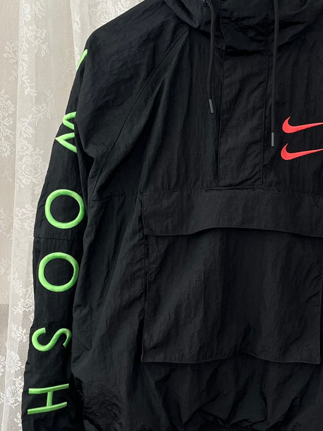L) 나이키 더블 스우시 아노락 바람막이 블랙 상품이미지3