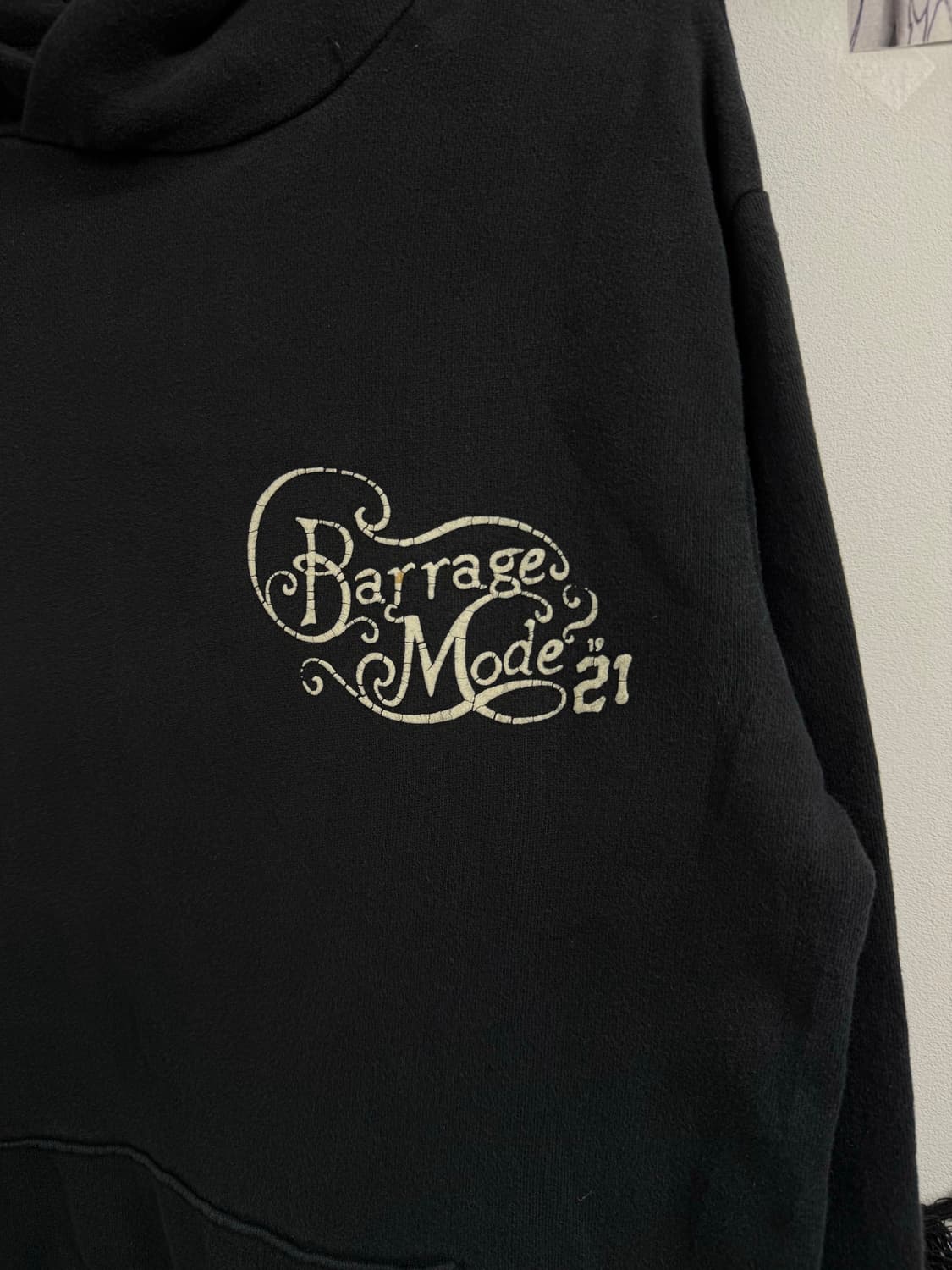00s mood skull lettering hoodie 상품이미지4