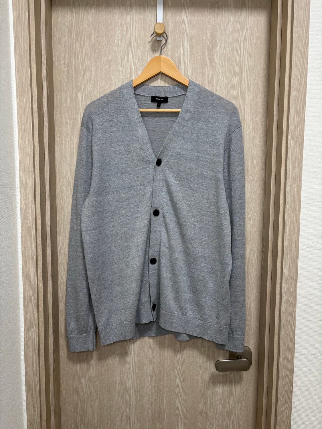 24SS)띠어리 린넨혼방 버튼 가디건M/연그레이 상품이미지2