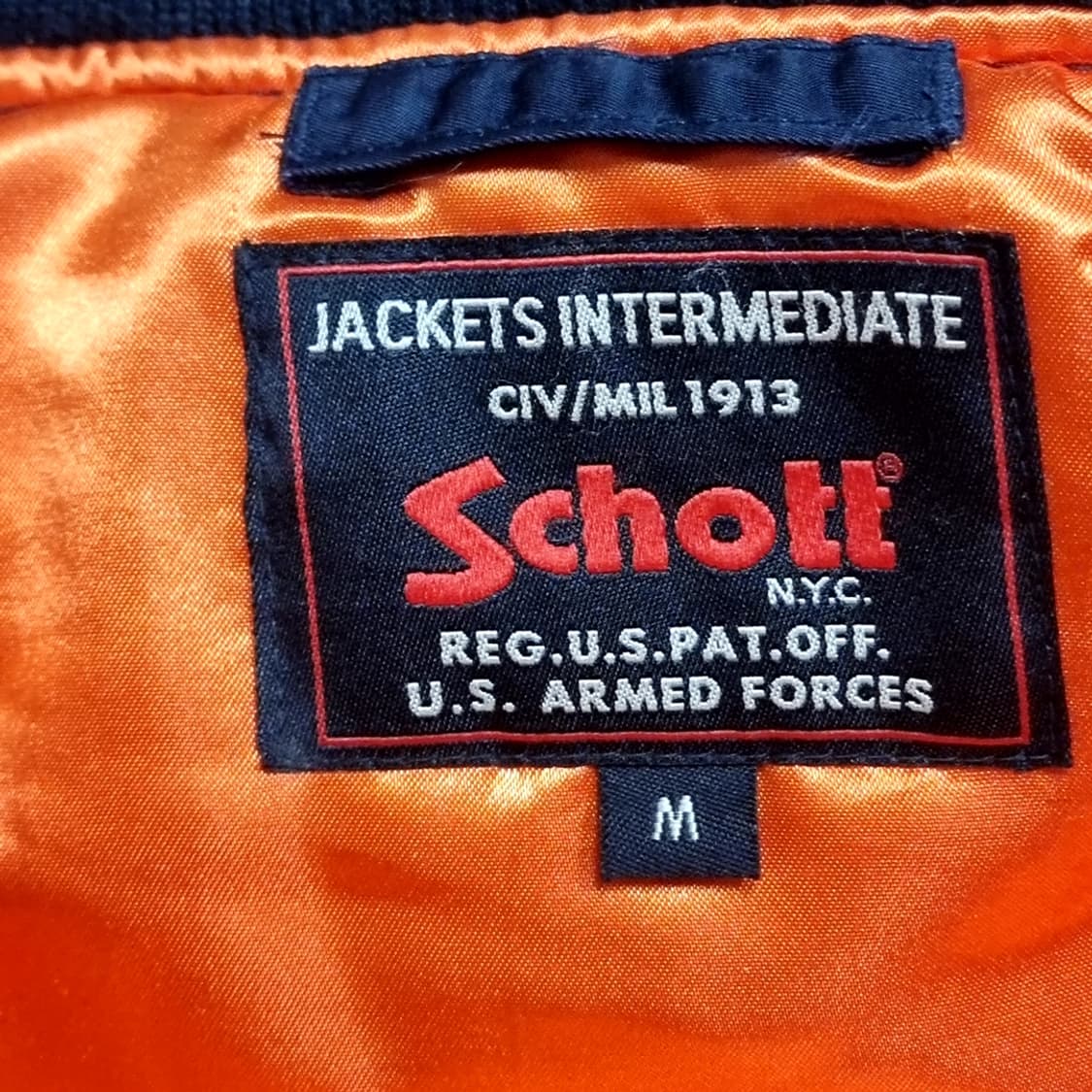 Schott 쇼트 블루종 ma-1 항공점퍼 네이비[95-100) 상품이미지7