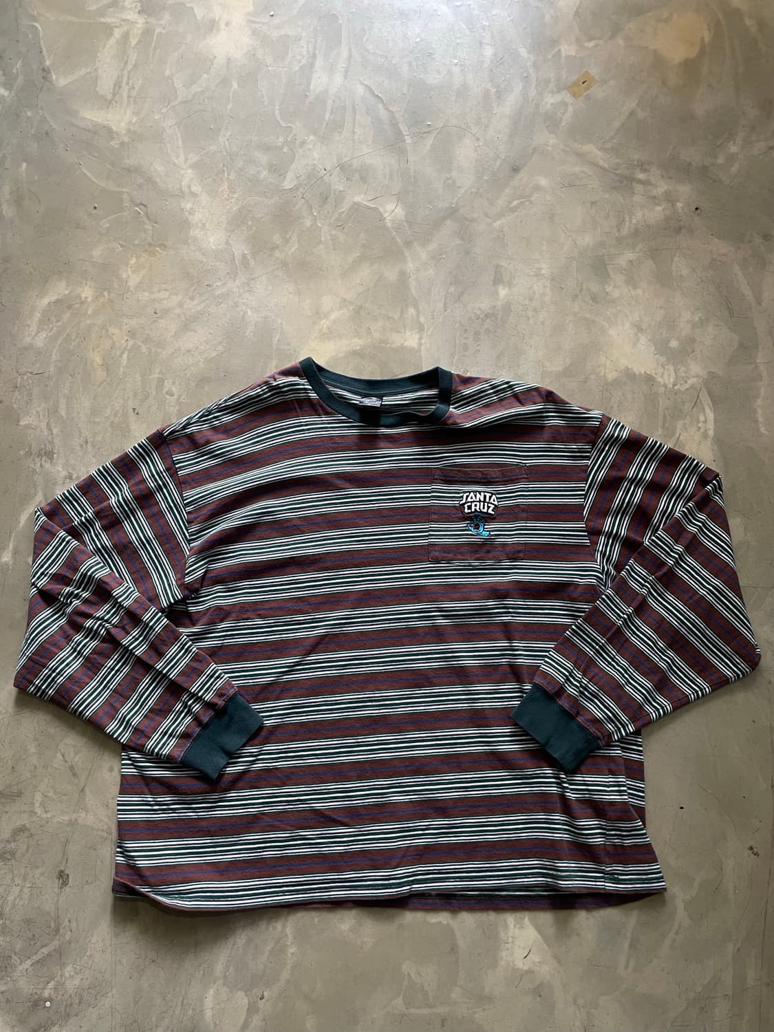Santa Cruz 산타크루즈 브라운 스트라이프 롱슬리브 XL 상품이미지3