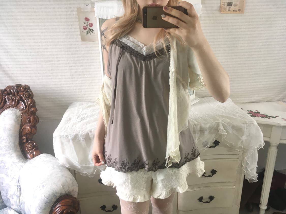 Set)액시즈팜 레이스 볼레로 가디건 + 앤틱 레이스 나시 상품이미지10